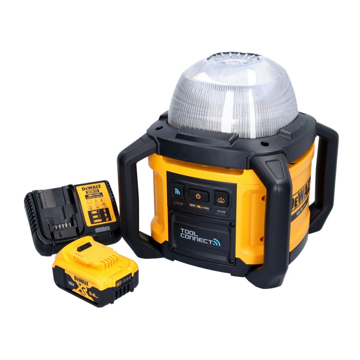 DeWalt Baustrahler DCL 074 P1 Akku Baustellenstrahler Strahler 18 V 5000 lm 4000 Kelvin
