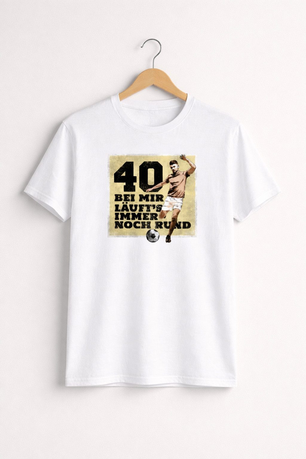 Blondie & Brownie T-Shirt Vater Geburtstag 40 Jahre Rund Fußball Motiv Herren Shirt (Einzelartikel) Vater Geburtstag 40 Jahre Rund Fußball Motiv Herren Shirt Humor