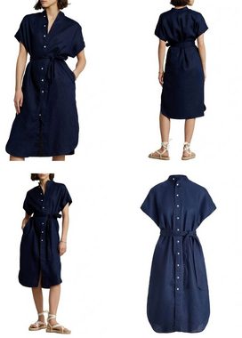 Ralph Lauren Midikleid POLO RALPH LAUREN Belted Linen Midi Shirtdress Dress Hemd Leinen-Kleid