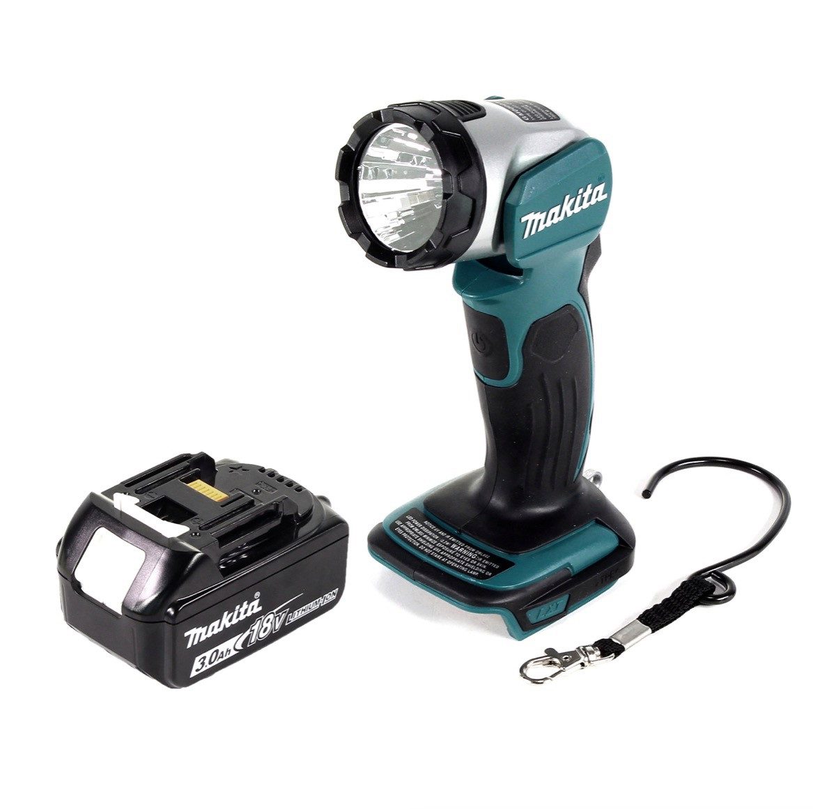 Makita Baustrahler DML 802 F1 Akku Lampe 18 V Li-Ion für 14,4 und 18 V Akku + 1 x 3,0 Ah