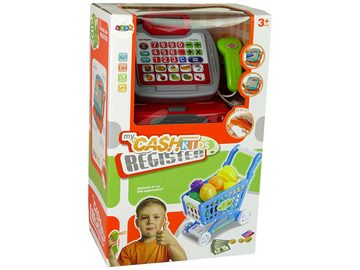 LEAN Toys Kinder-Küchenset Registrierkasse Trolley Set Einkaufswagen Scanner Sound Geld Spielzeug