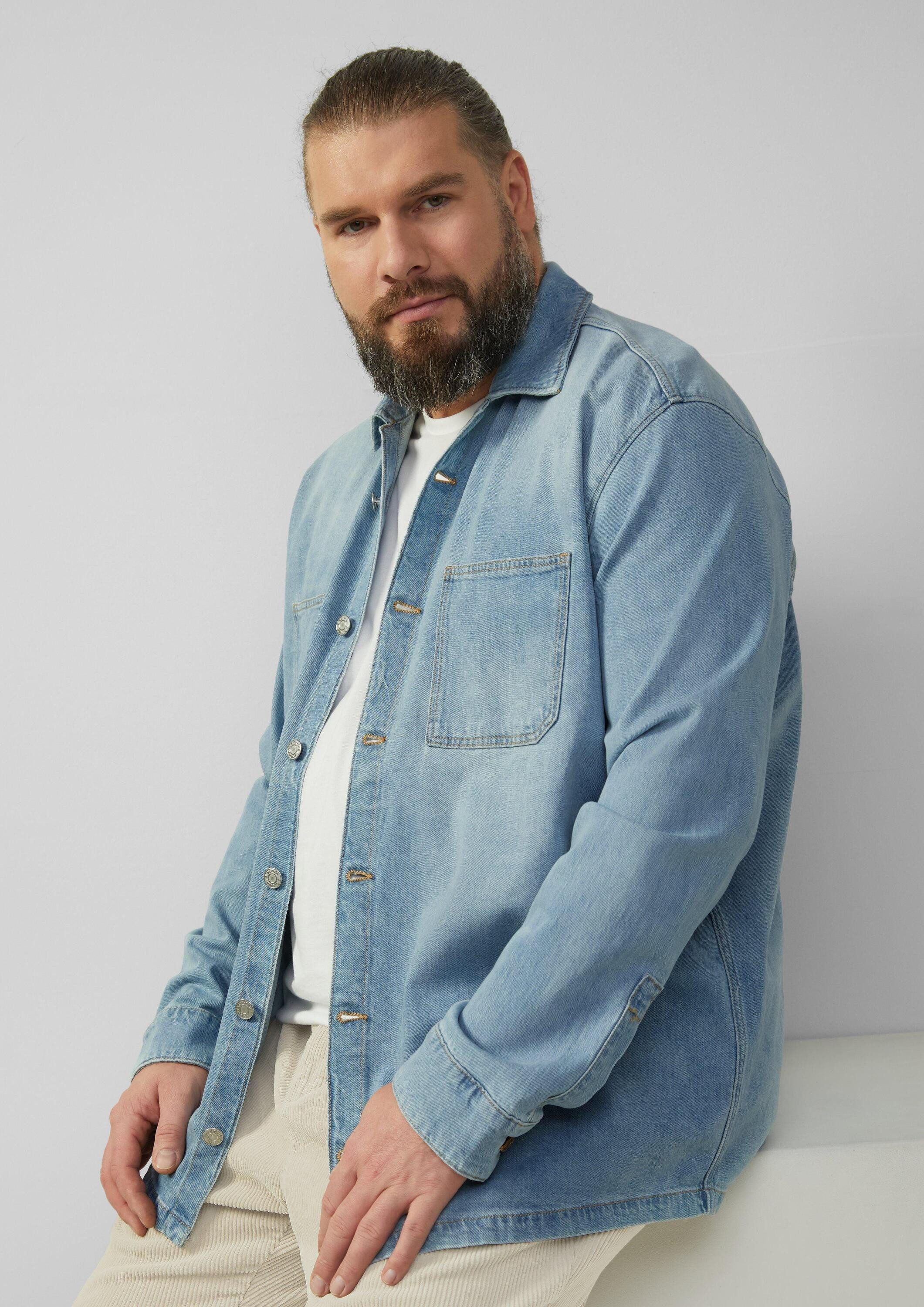 s.Oliver Langarmhemd Hemd Lässiges Overshirt aus Denim