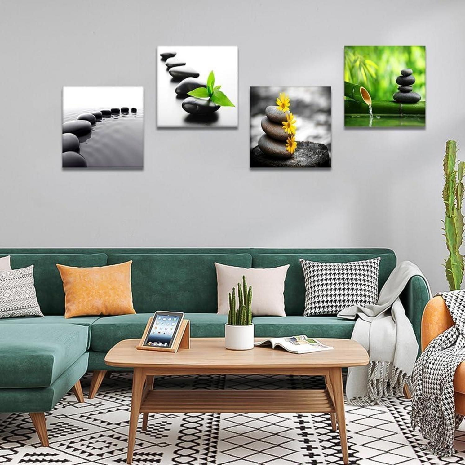 Artscope Mehrteilige Bilder 4-teiliges Leinwandbild Zen-Kultur japanischer Stil Wanddekoration
