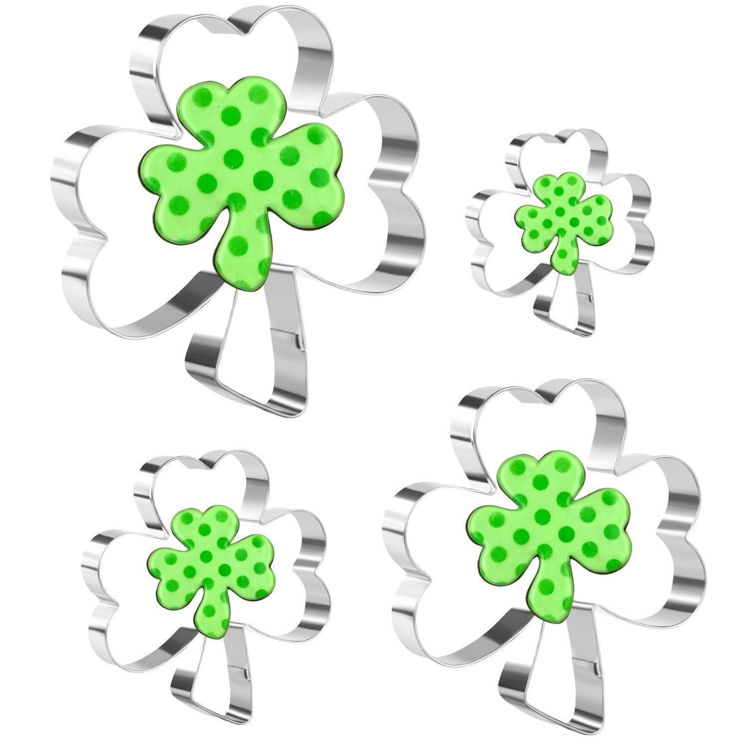 LuxusKollektion Ausstechform Kleeblatt Ausstechformen Edelstahl 4er-Set, Metall, (4-St)