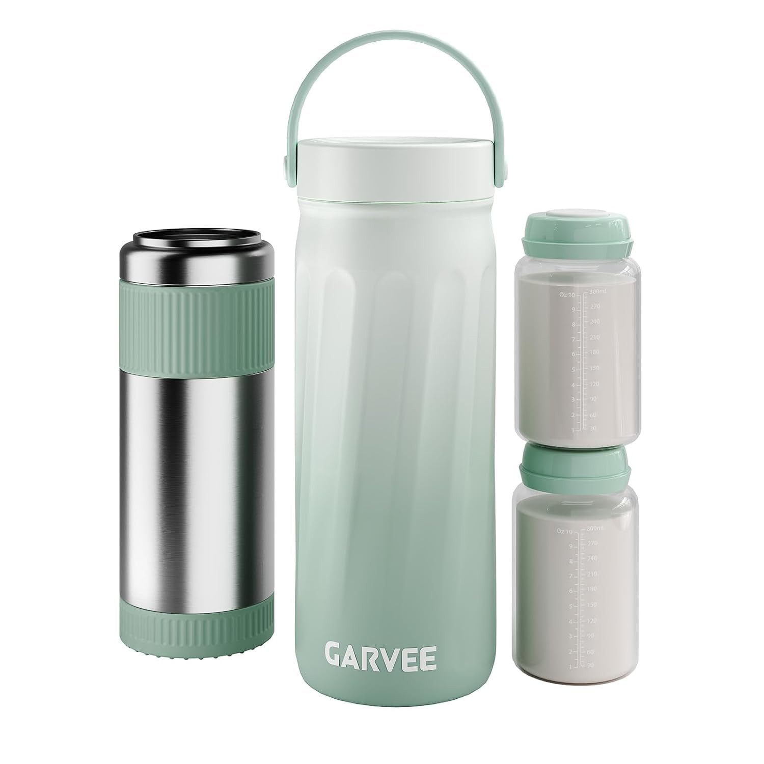 GarveeMore Milchbehälter 650 ml tragbarer Muttermilchkühler mit 24-Stunden-360°-Kühlung, inkl. 2 Flaschen zur Aufbewahrung, Baby-Reisezubehör