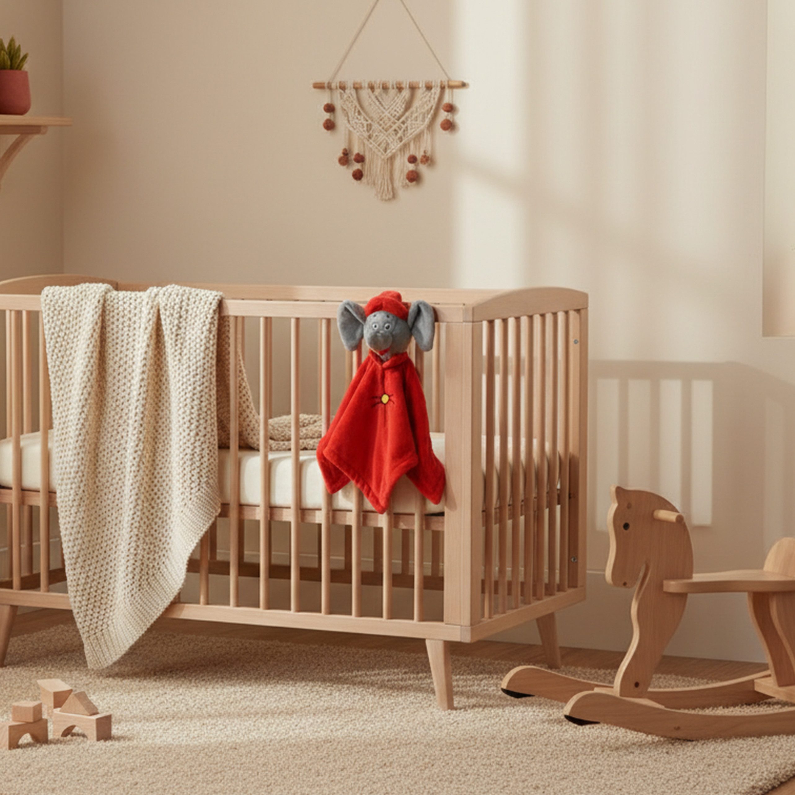 MTOnlinehandel Kuscheltuch Benjamin Blümchen 35x35 cm – Schmusetuch für Babys & Kleinkinder, (1-tlg), Sanfter Begleiter für kleine Fans – ideal zum Kuscheln und Einschlafen