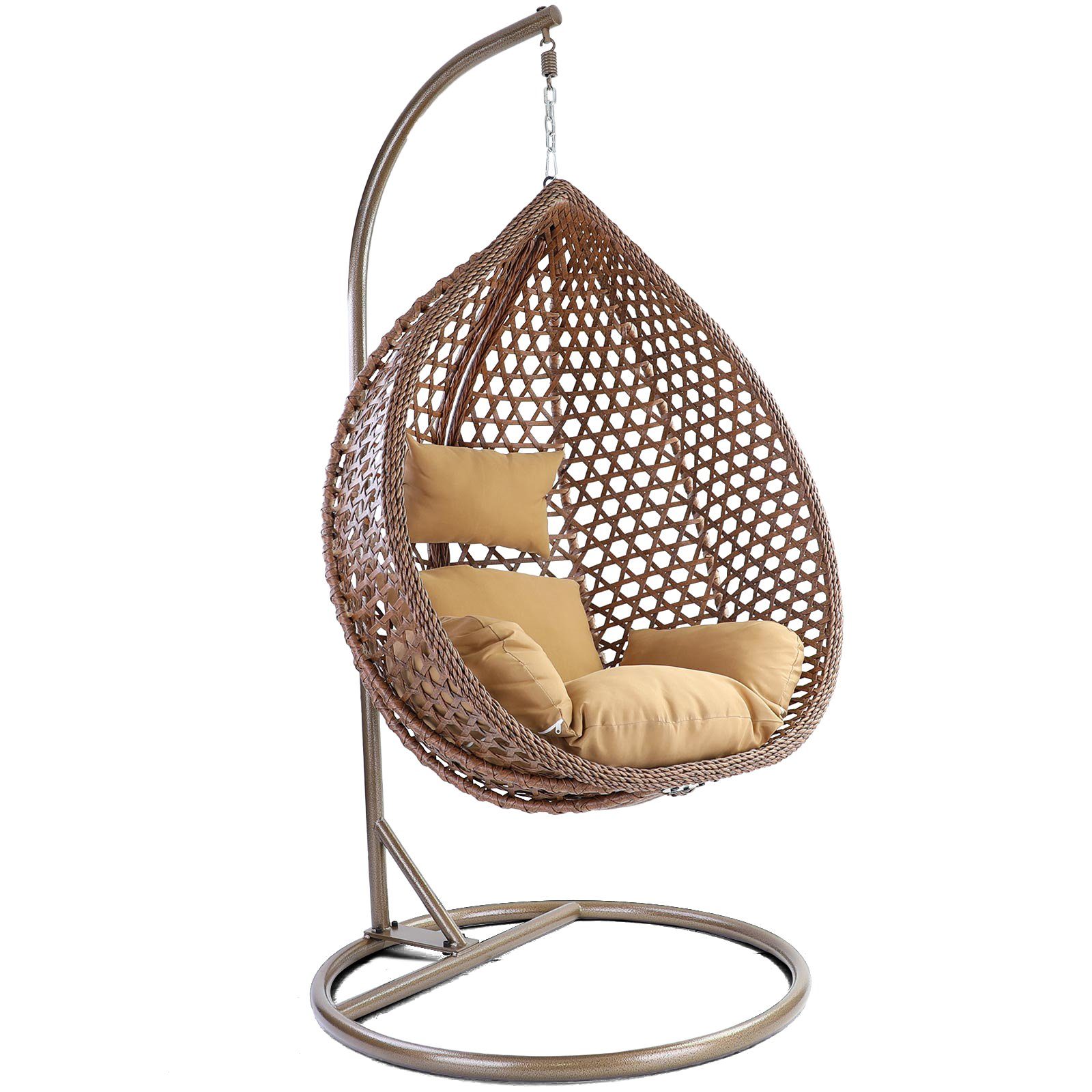 RAMROXX Hängesessel Luxus Hängesessel Style XXL Korb Gestell Braun mit Rela günstig online kaufen