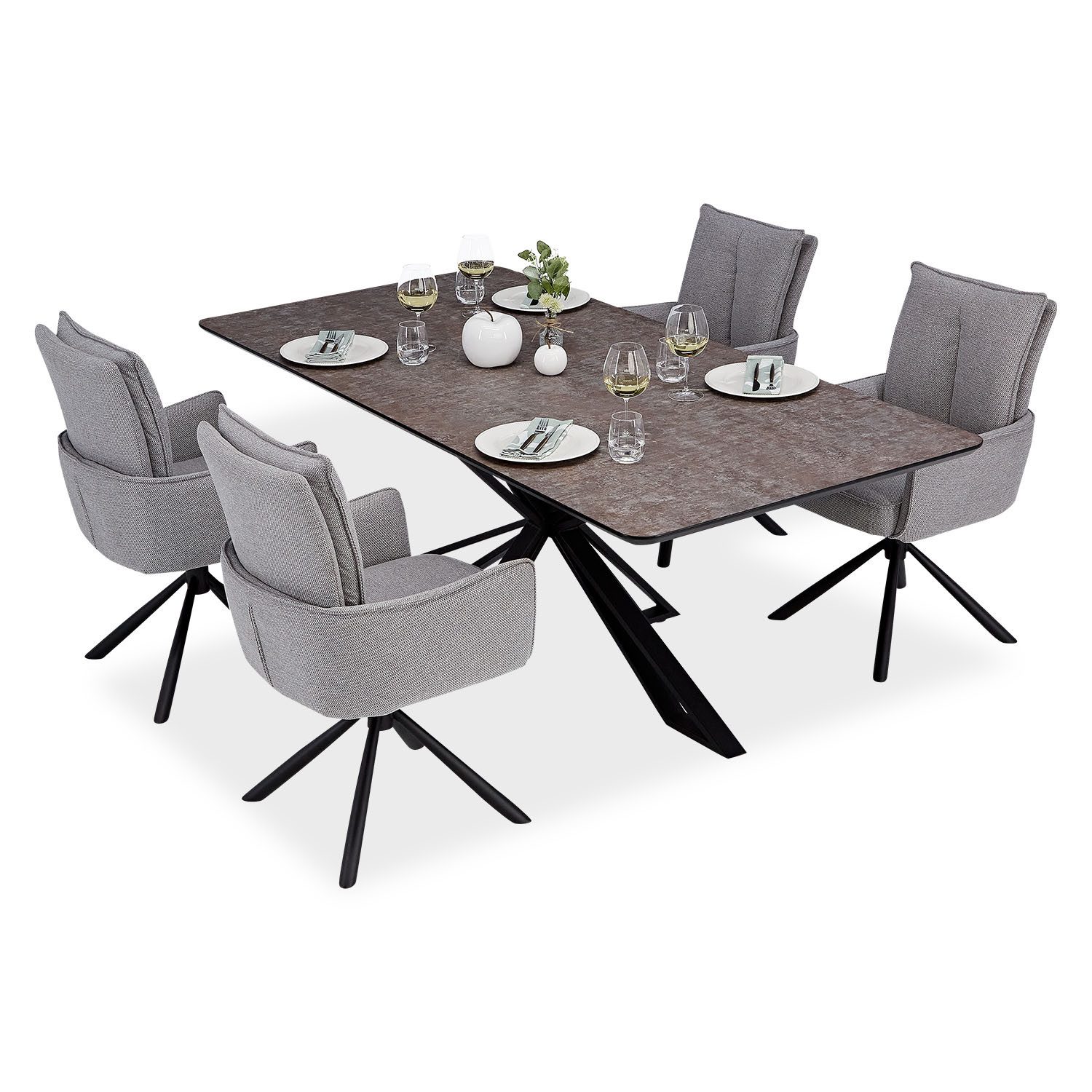 Homestyle4u Essgruppe Esstisch 200x100 Vintage edel günstig online kaufen