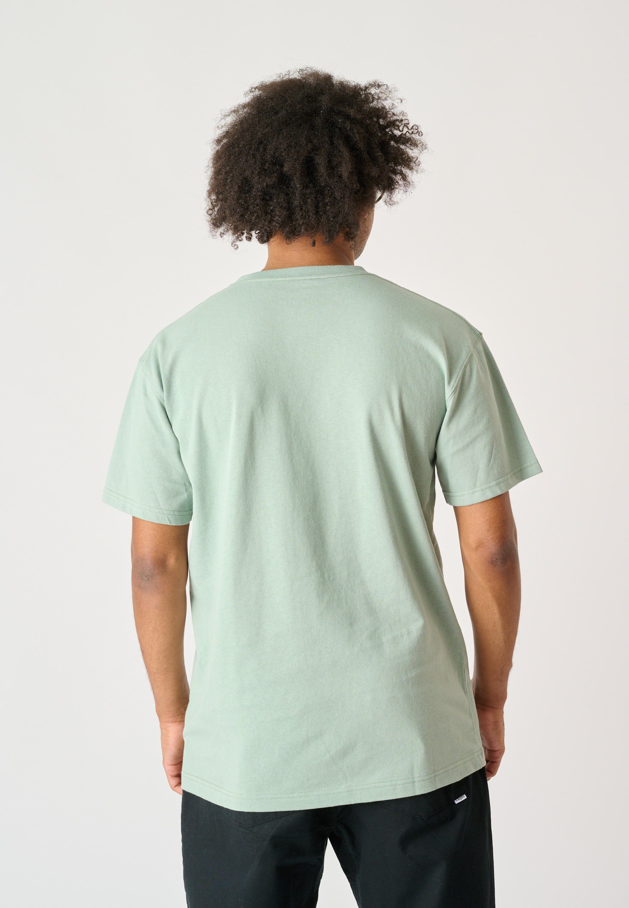 Cleptomanicx Boxy in 2 T-Shirt Ligull Design schlichtem hellgrün