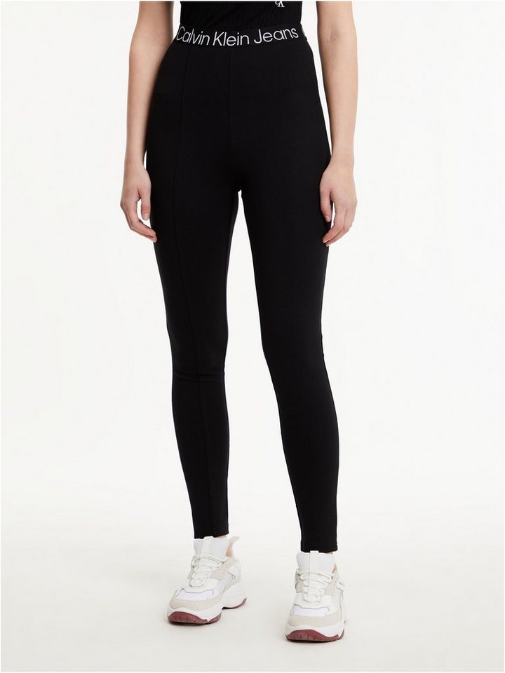 Calvin Klein Jeans Leggings HIGH RISE MILANO LEGGINGS mit Logoschriftzug am  Bund