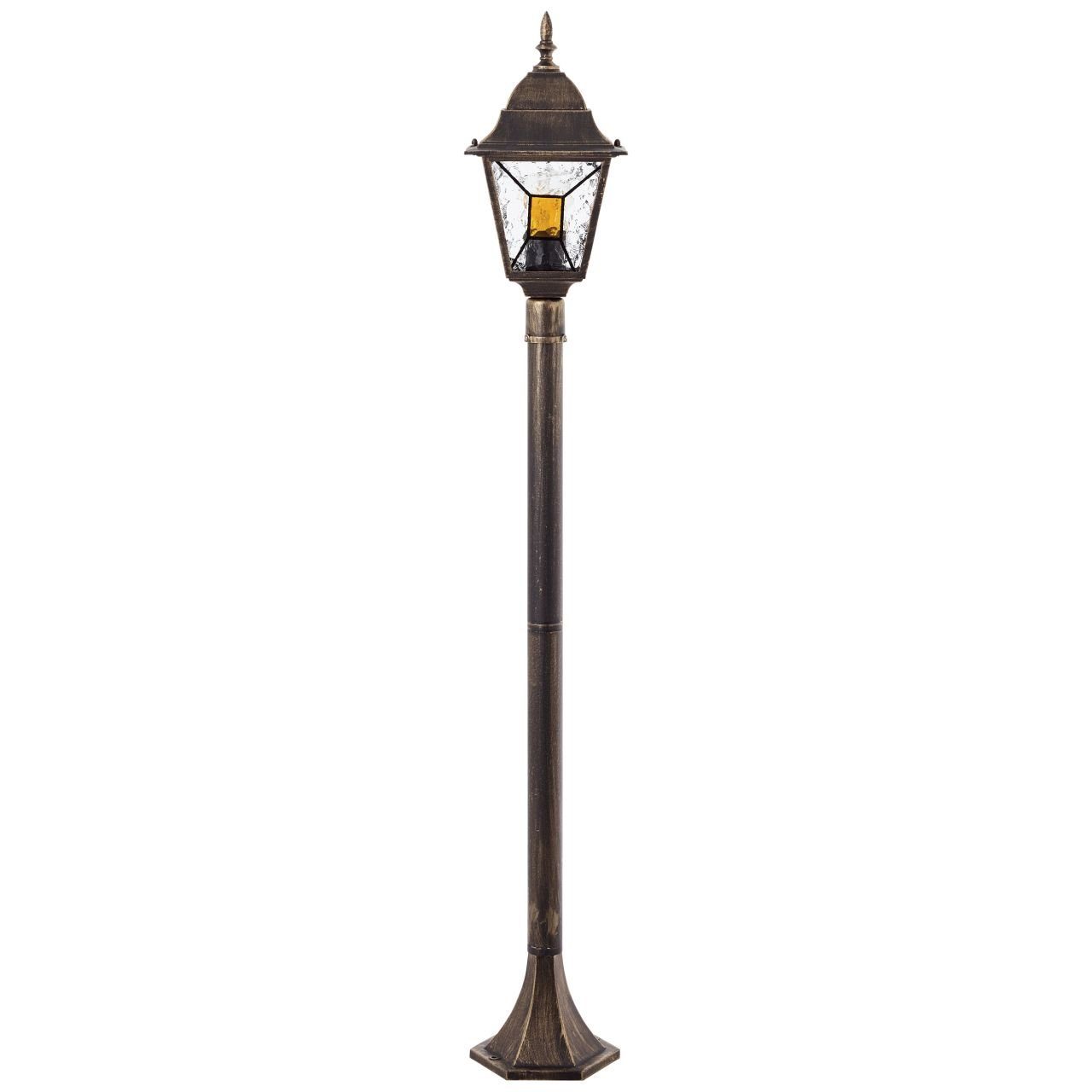 Brilliant Außen-Stehlampe Janel, Janel Außenstandleuchte schwarz gold 120cm geeigne A60, 60W, 1x E27