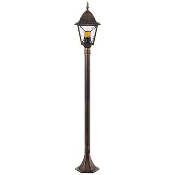 Brilliant Außen-Stehlampe Janel, Janel Außenstandleuchte 120cm schwarz gold 1x A60, E27, 60W, geeigne