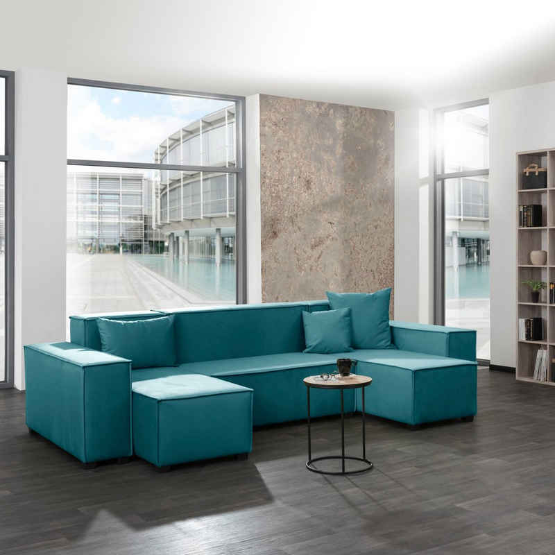 Max Winzer® Wohnlandschaft »MOVE«, Set, Sofa-Set 06 aus 8 Sitz-Elementen, inklusive 3 Zierkissen, individuell kombinierbar
