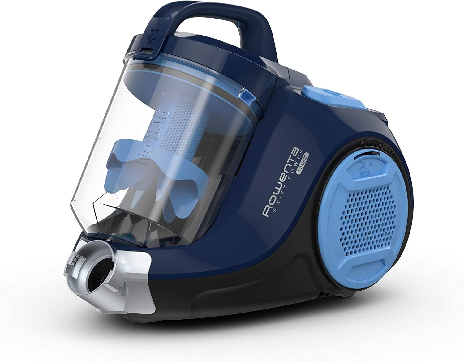 Rowenta Bodenstaubsauger Rowenta Swift Power Cyclonic Home & Car Staubsauger ohne Beutel, 750 W, Großer Tank & Zubehör für Zuhause und Auto & Zyklonsystem