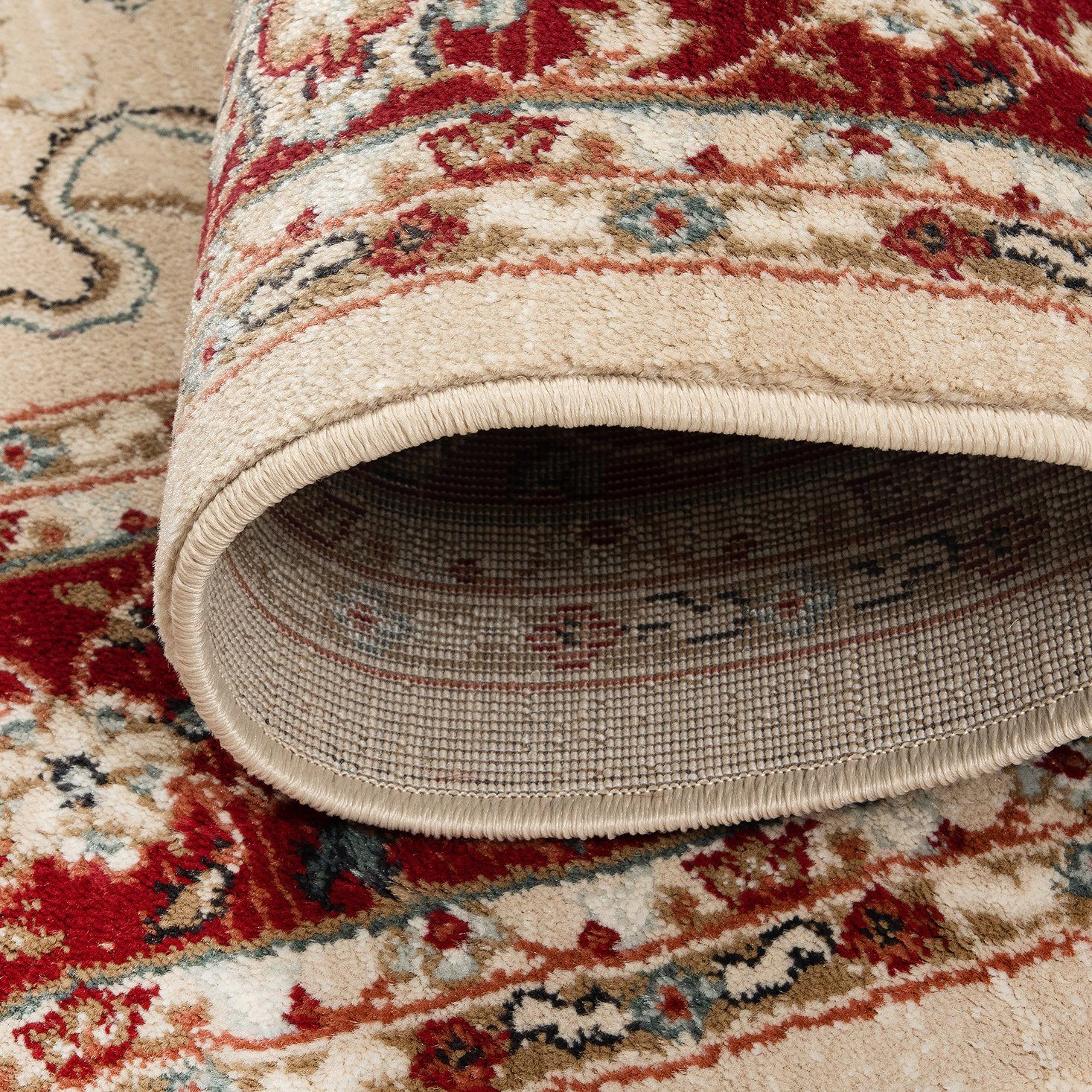 Fußbodenheizung, - Traditioneller Teppich Mazovia, Geeignet 100 Orientteppich x Oriente Teppich Rot cm, für Orient Pflegeleicht, 150 Beige, Wohnzimmerteppich