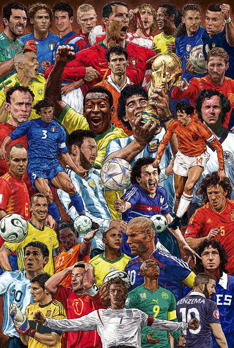 Grupo Erik Poster Legendary Footballers Poster günstig online kaufen