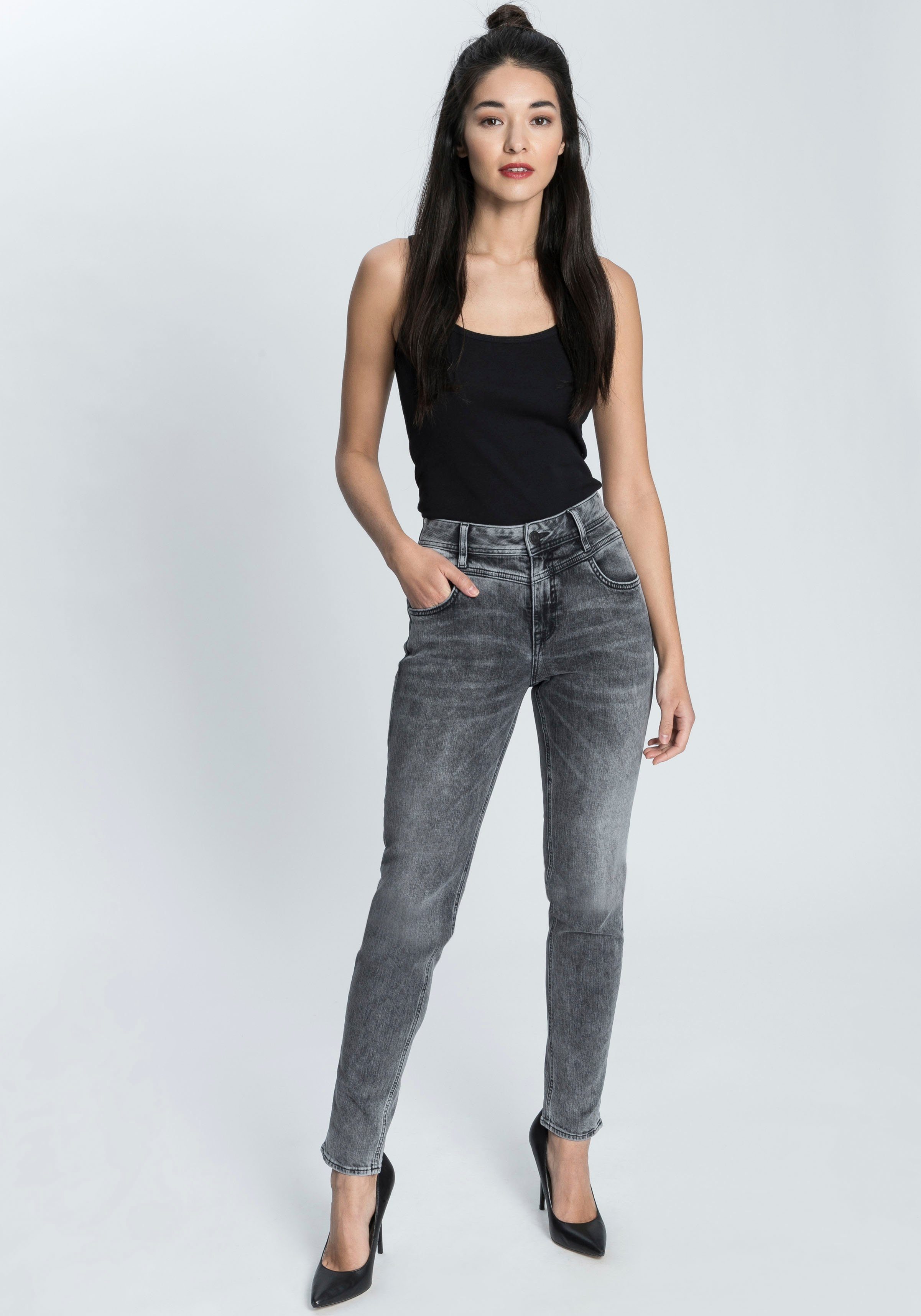 DENIM Herrlicher Slim-fit-Jeans Recycled Waist Normal RECYCLED Polyester 730 PEPPY SLIM silent