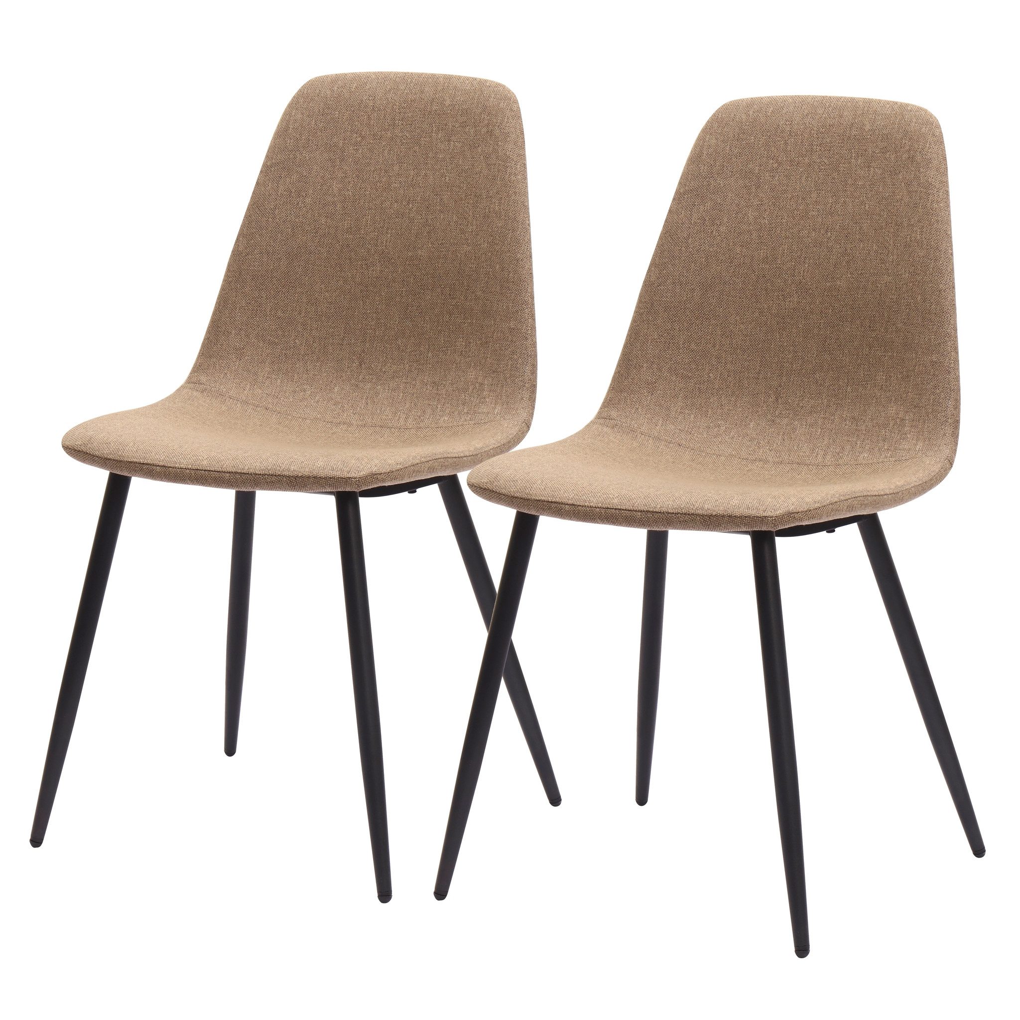 MC Star Esszimmerstuhl Minimalistische Esszimmerstühle aus Stoff & Metall-Dunkelkhaki 2er-Set