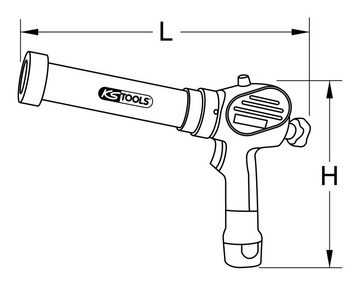 KS Tools Akku-Kartuschenpistole, 310 ml, Kartuschen-Pistole ohne Akku und Ladegerät