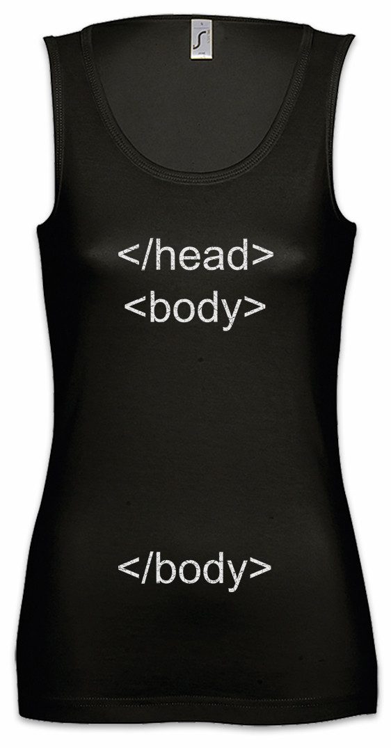 Tanktop Head Body Body Ärmelloses Damen T-Shirt Informatiker Programmierer PC