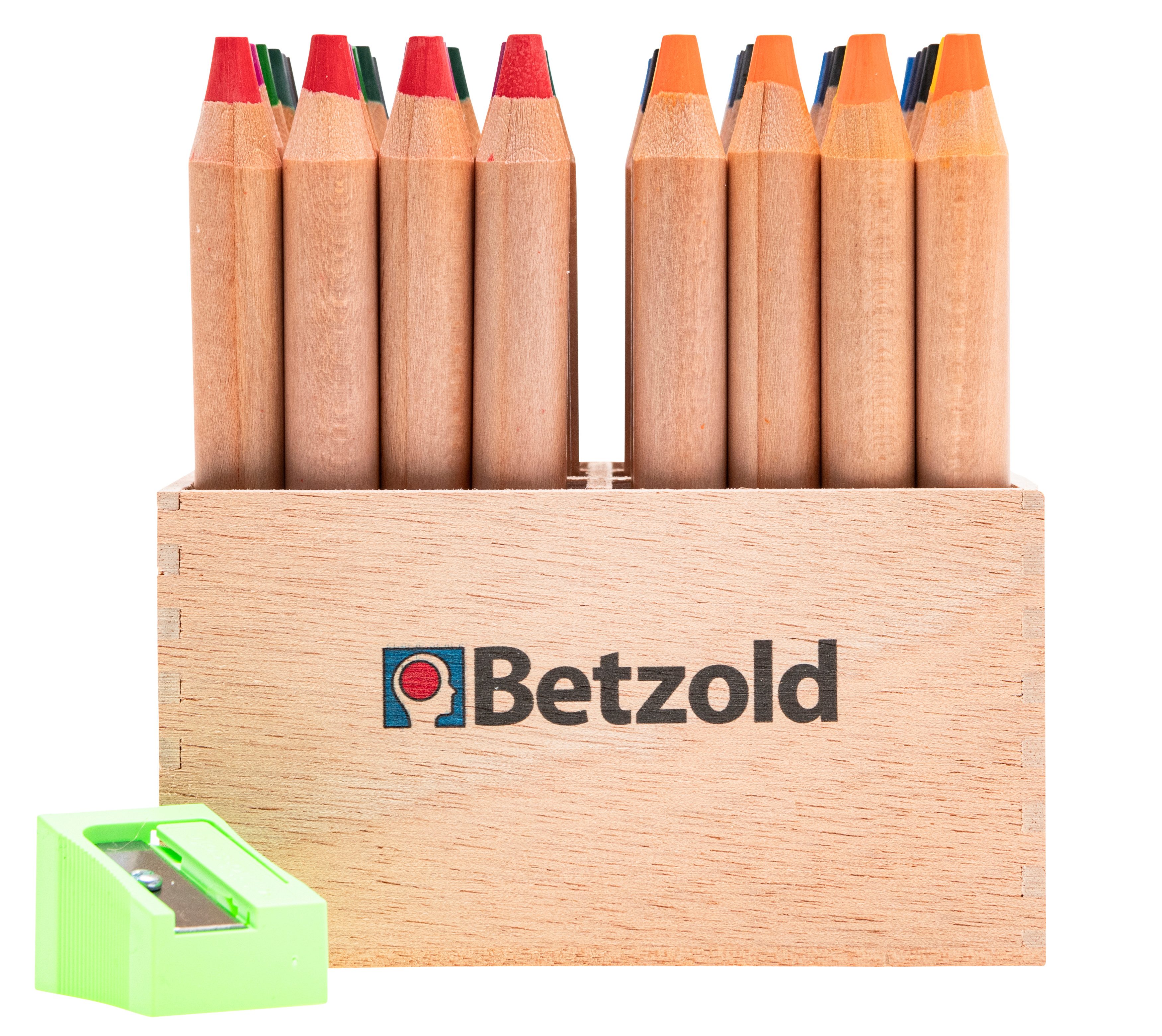 Betzold Buntstift Buntstifte, 48 Stück im Holzaufsteller, mit Spitzer