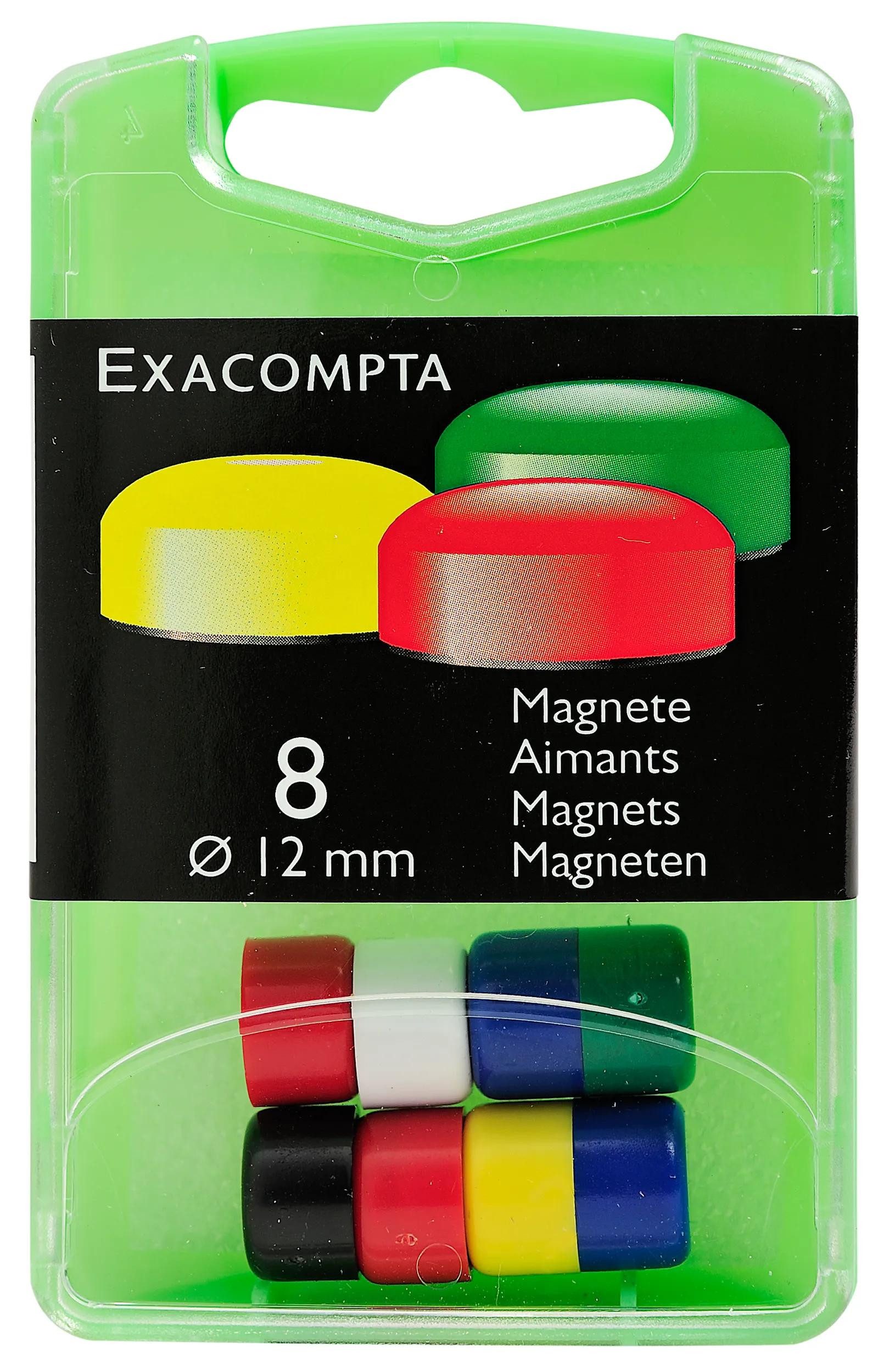 Magnet Schachtel mit 8 Stück Magnete, Ø12mm - Farben sortiert - 11345E