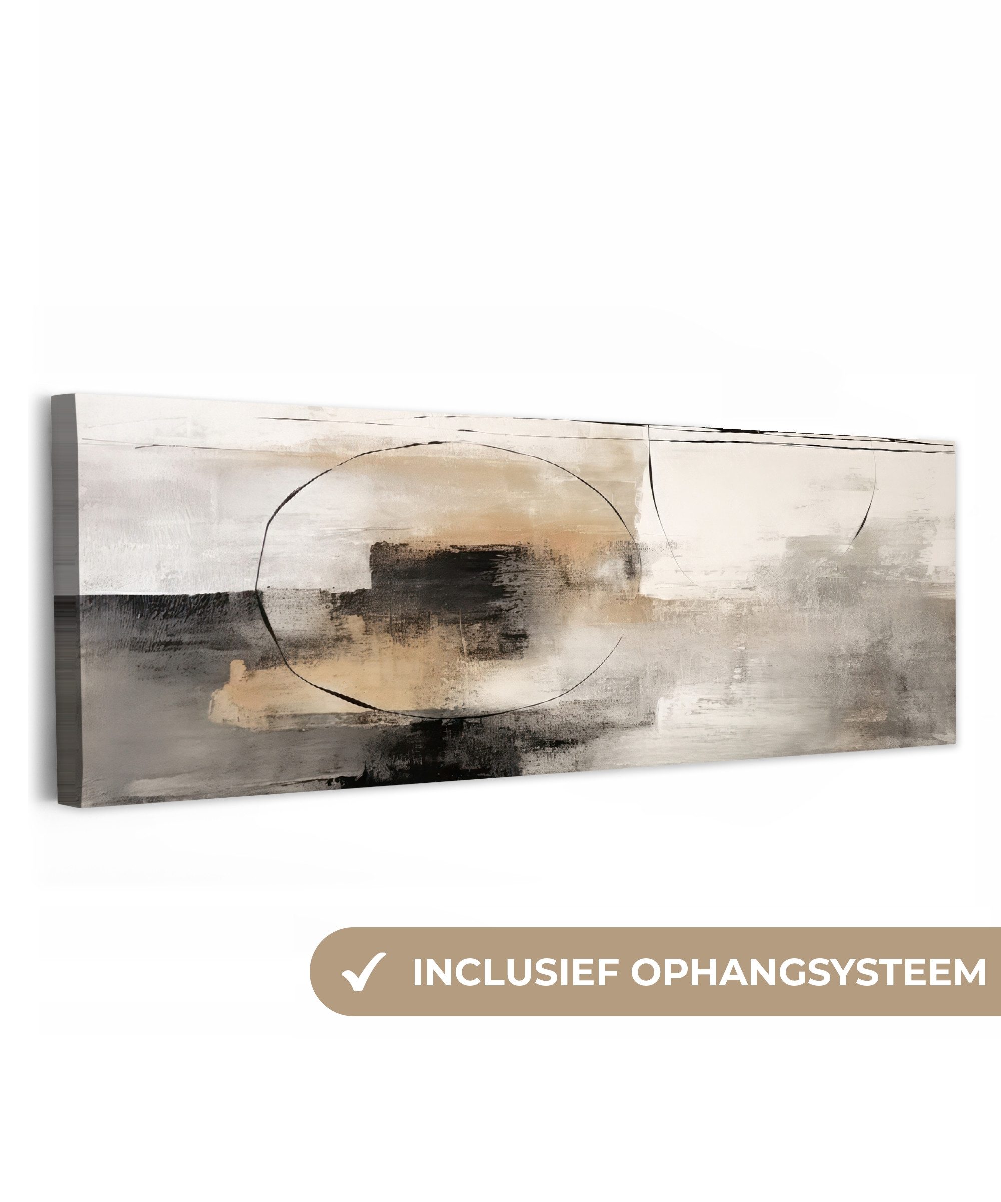 OneMillionCanvasses® Leinwandbild Panorama Kunst - Abstrakt - Grau - Industriell, Fotodruck (1 St), Wandbild, Deko Schlafzimmer Wohnzimmer Flur 60x20 cm