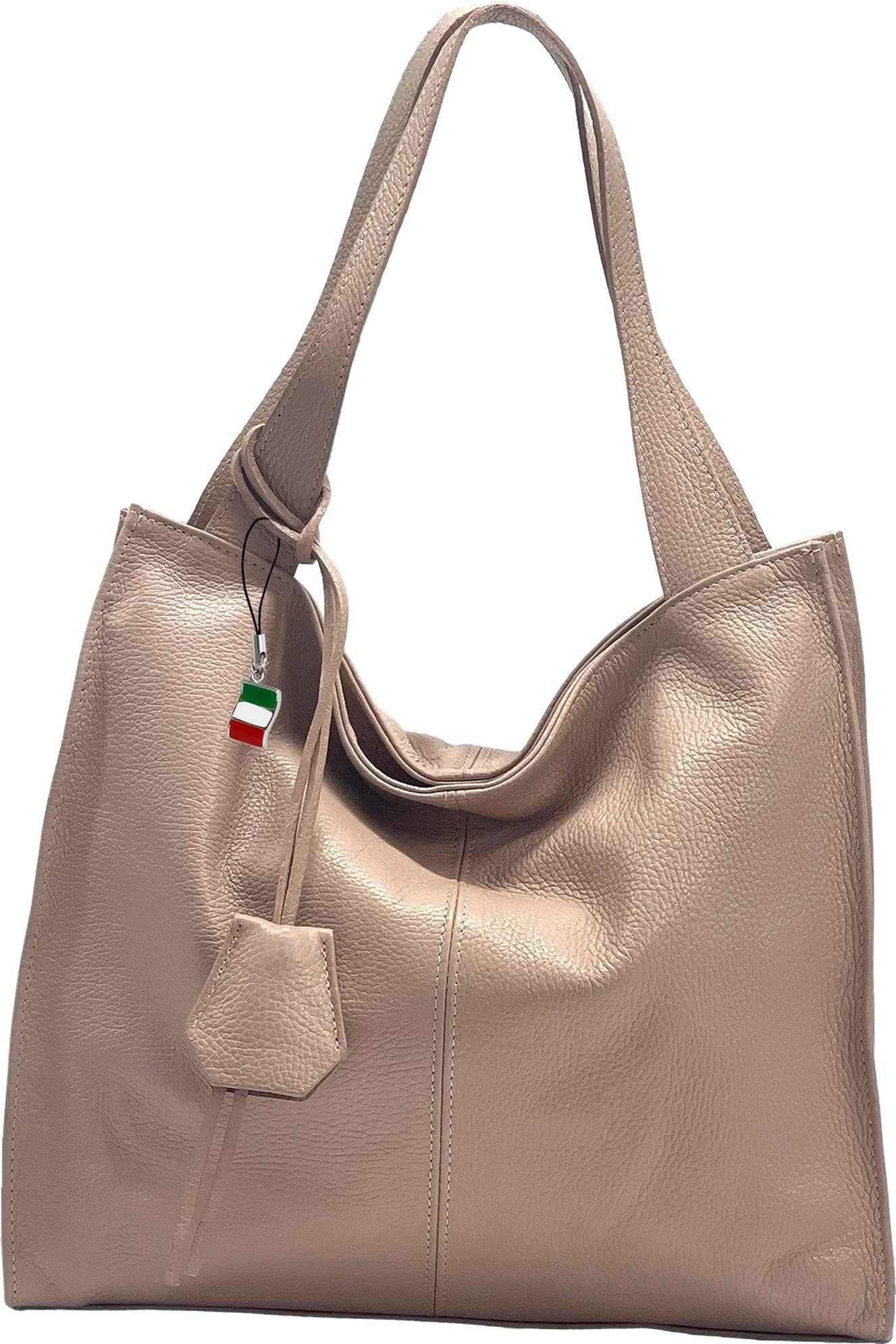 Schultertasche Florence Echtleder Hobo Bag Damen rosa