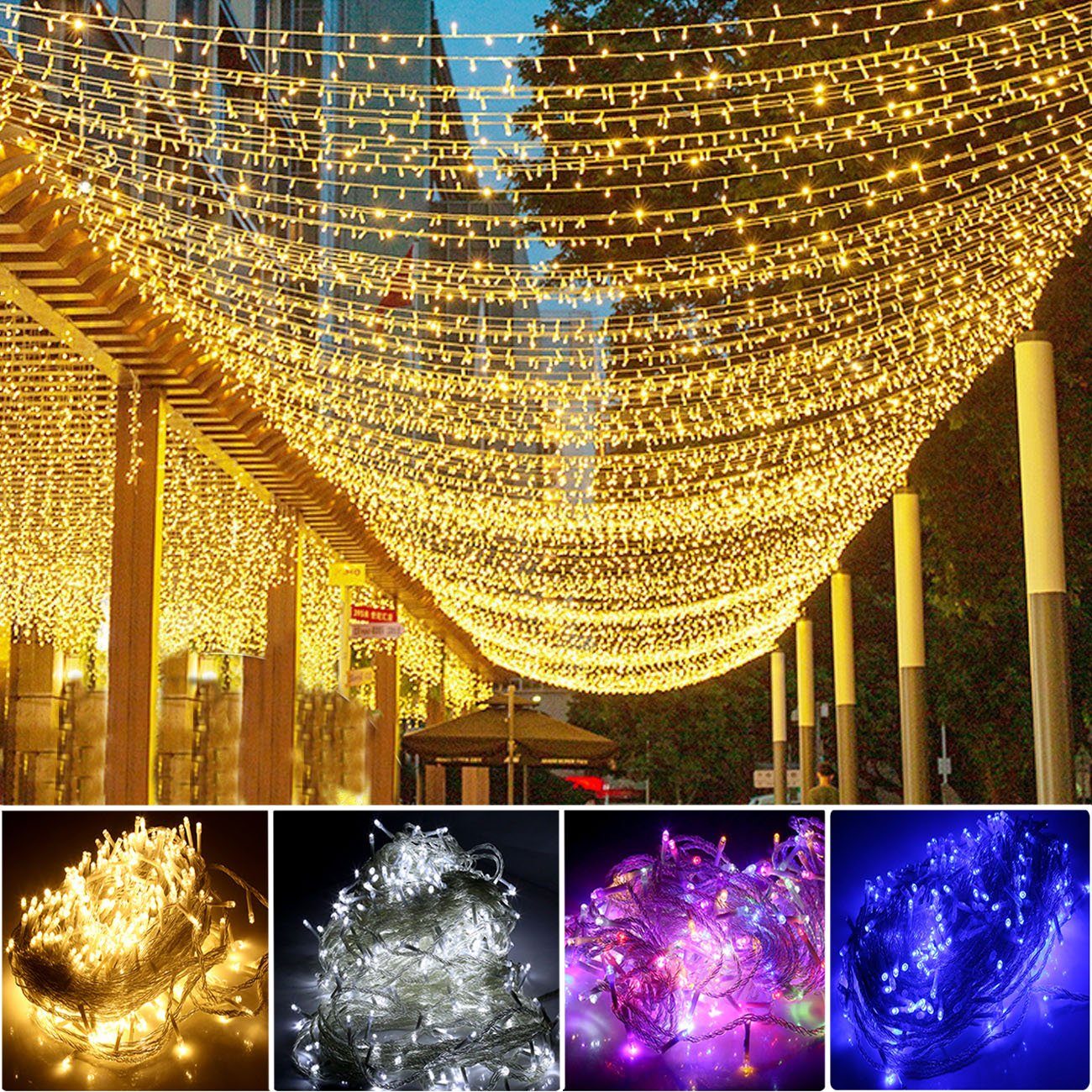 LETGOSPT LED-Lichterkette 200/500LEDs Lichterkette Außen mit günstig online kaufen