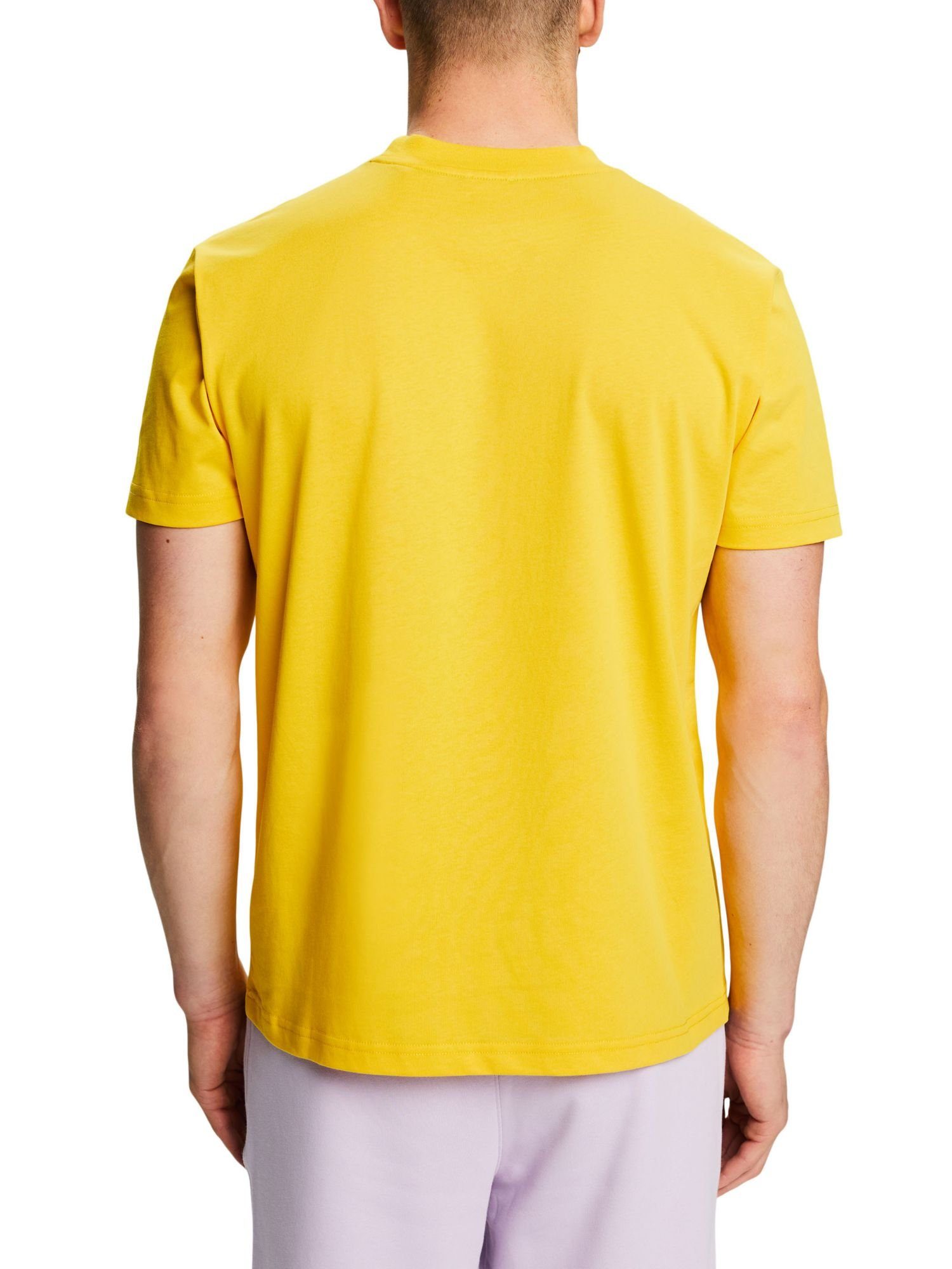 aus Unisex (1-tlg) Baumwolljersey Logo-T-Shirt YELLOW Esprit T-Shirt