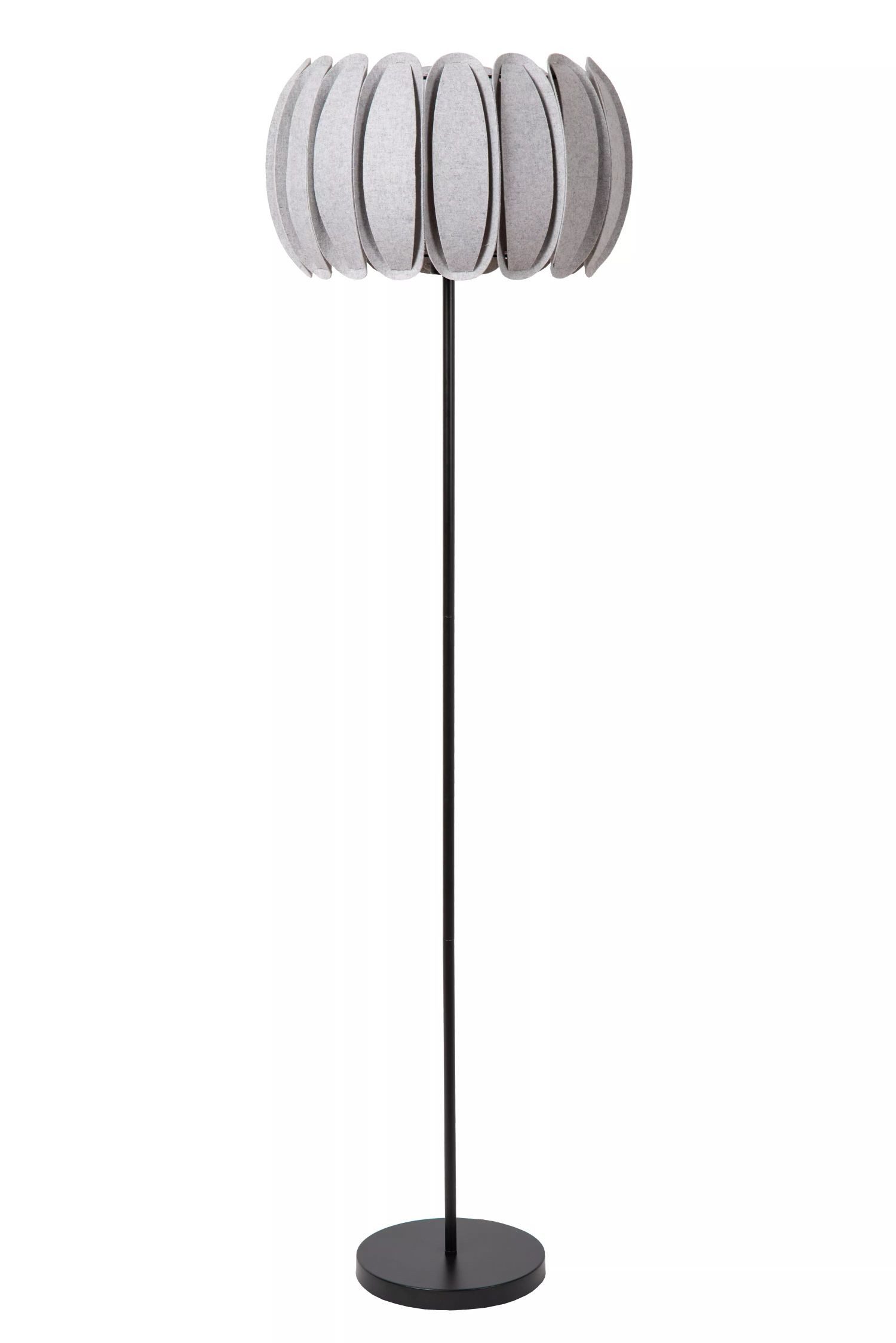 Licht-Erlebnisse Stehlampe ULENA, ohne Leuchtmittel, Metall E27 156 cm Schwarz Grau rund Modern Stehlampe
