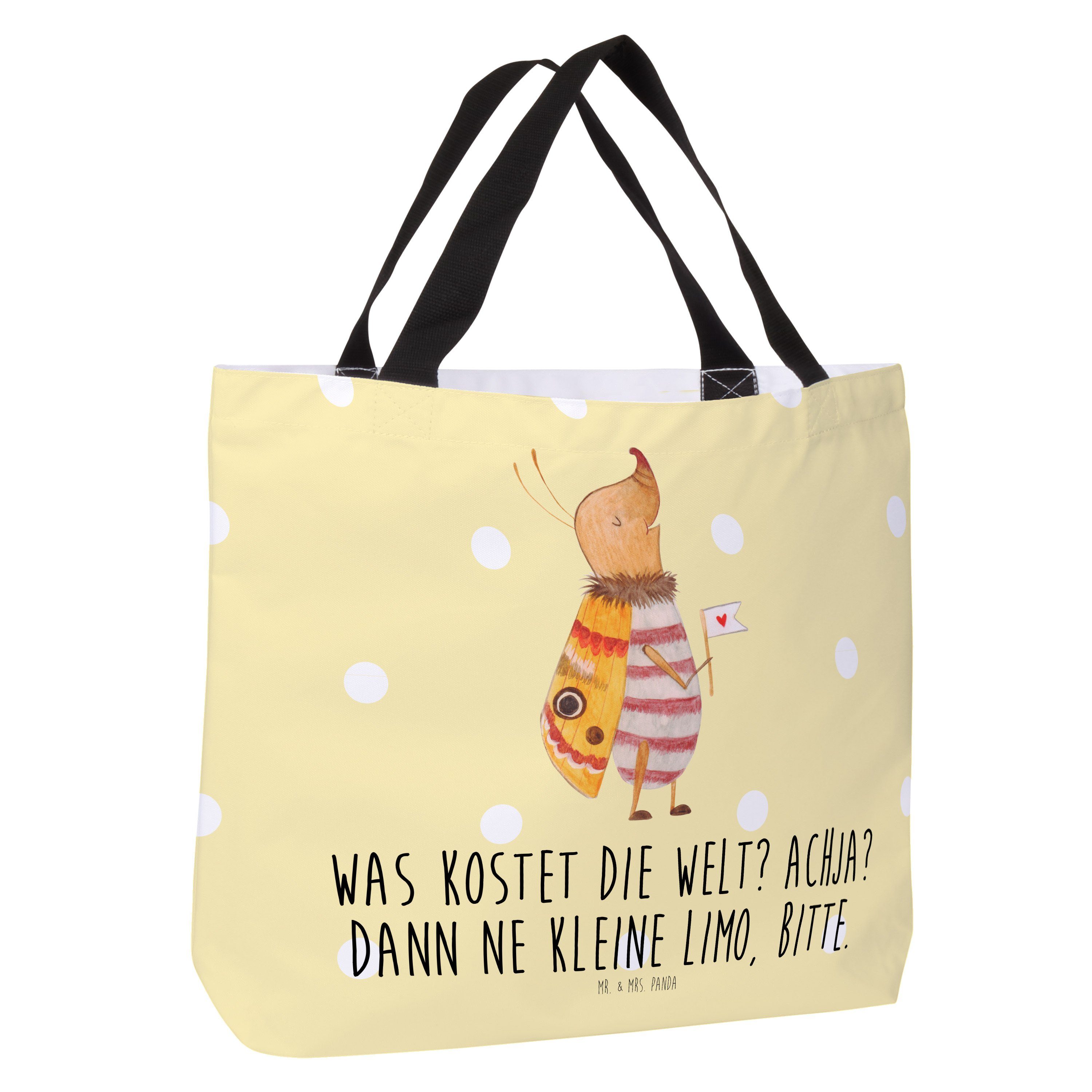 Shopp Mr. - mit & Fähnchen Geschenk, (1-tlg) Mrs. Deko, Shopper Panda Pastell Nachtfalter Gelb Küche -