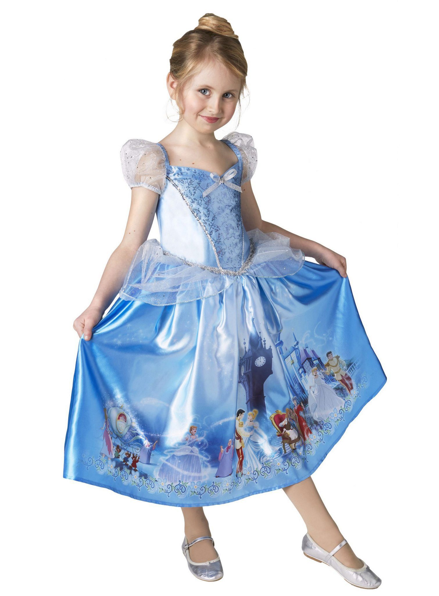 Rubie´s Prinzessin-Kostüm Disney Prinzessin Cinderella Dream Kinderkostüm, Traumhaftes Prinzessinnenkleid mit Szenen aus dem Disney-Spielfilm