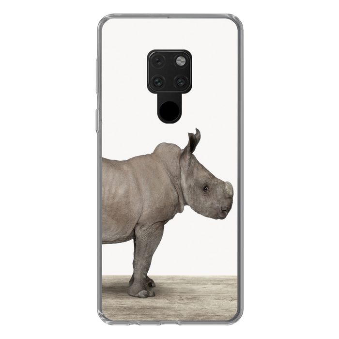 MuchoWow Handyhülle Rhinozeros - Tiere - Jungen - Mädchen Handyhülle Huawei P40 Lite Handy Case Silikon Bumper Case
