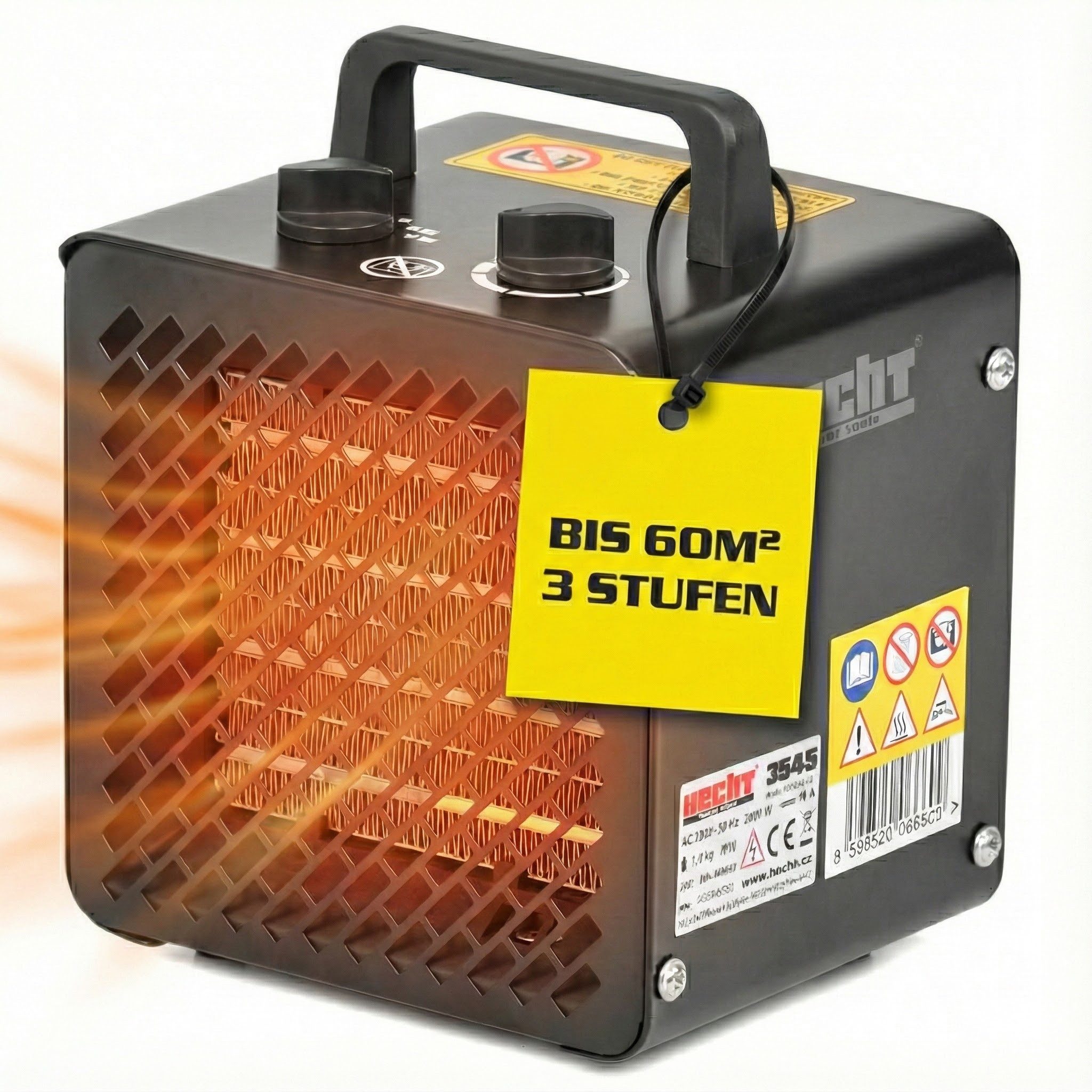 Hecht Keramikheizlüfter Elektro 2in1 Ventilator 3545, bis 60m², 3 Heizstufe günstig online kaufen