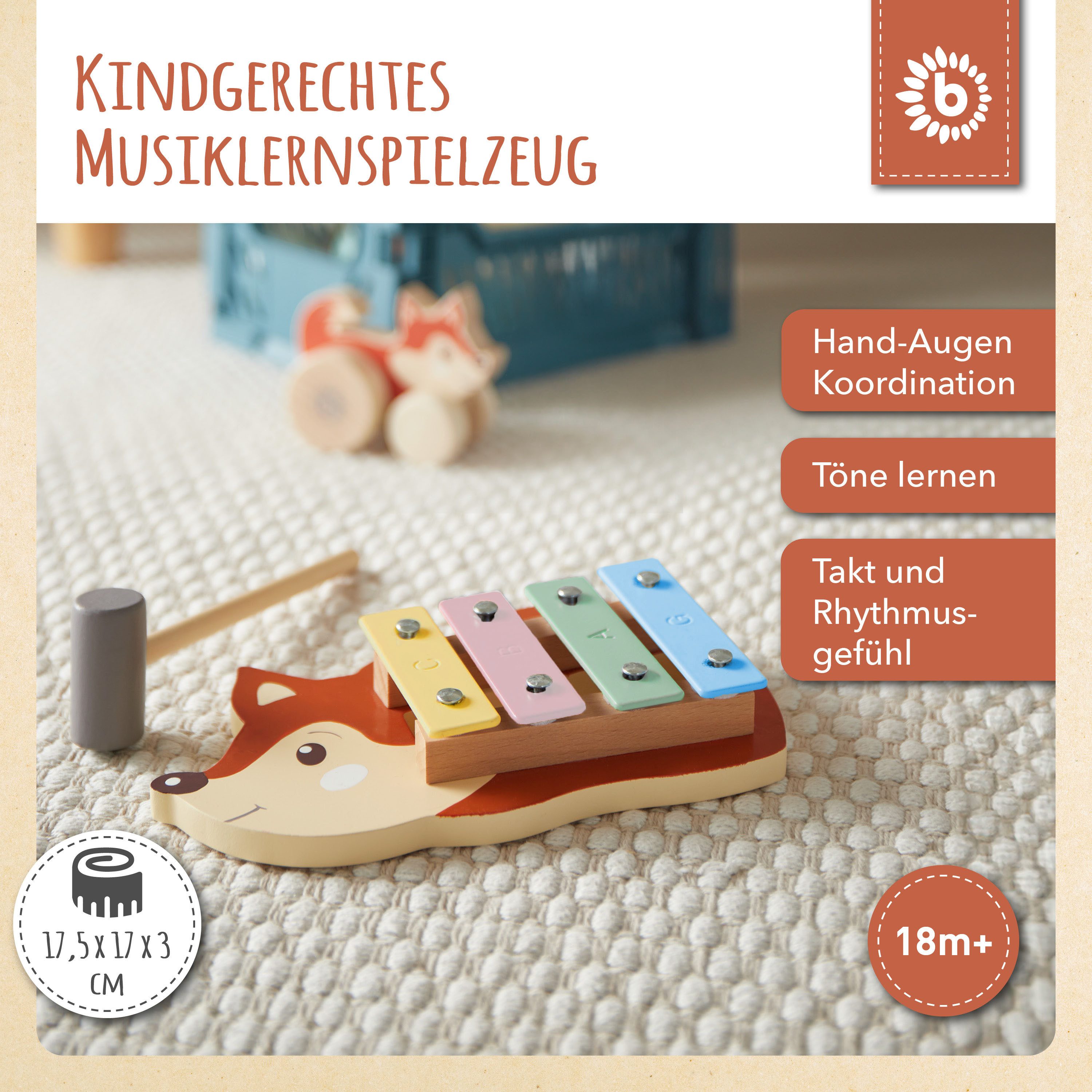 BIECO Spielzeug-Musikinstrument Mini Xylophon Baby Fuchs Kinder Spielzeug G günstig online kaufen