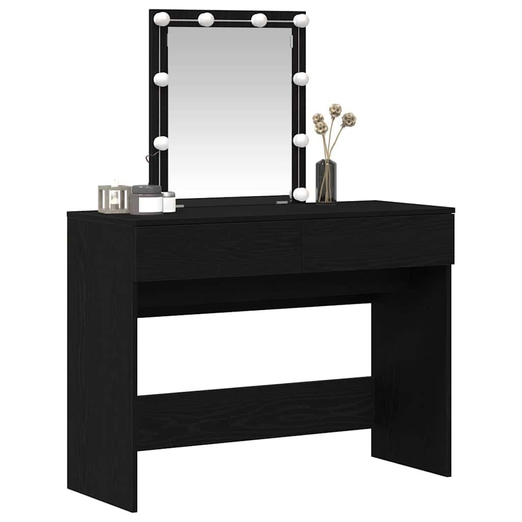 vidaXL Schminktisch Schminktisch Schwarz Eichen-Optik 100 x 40 x 130 cm (1-St)