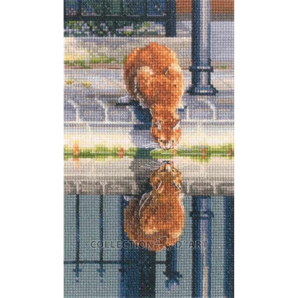 RTO Kreativset Kreuzstich Stickpackung "auf dem Kopf", Zählmuster, 10x17,5cm..., (embroidery kit by Marussia)