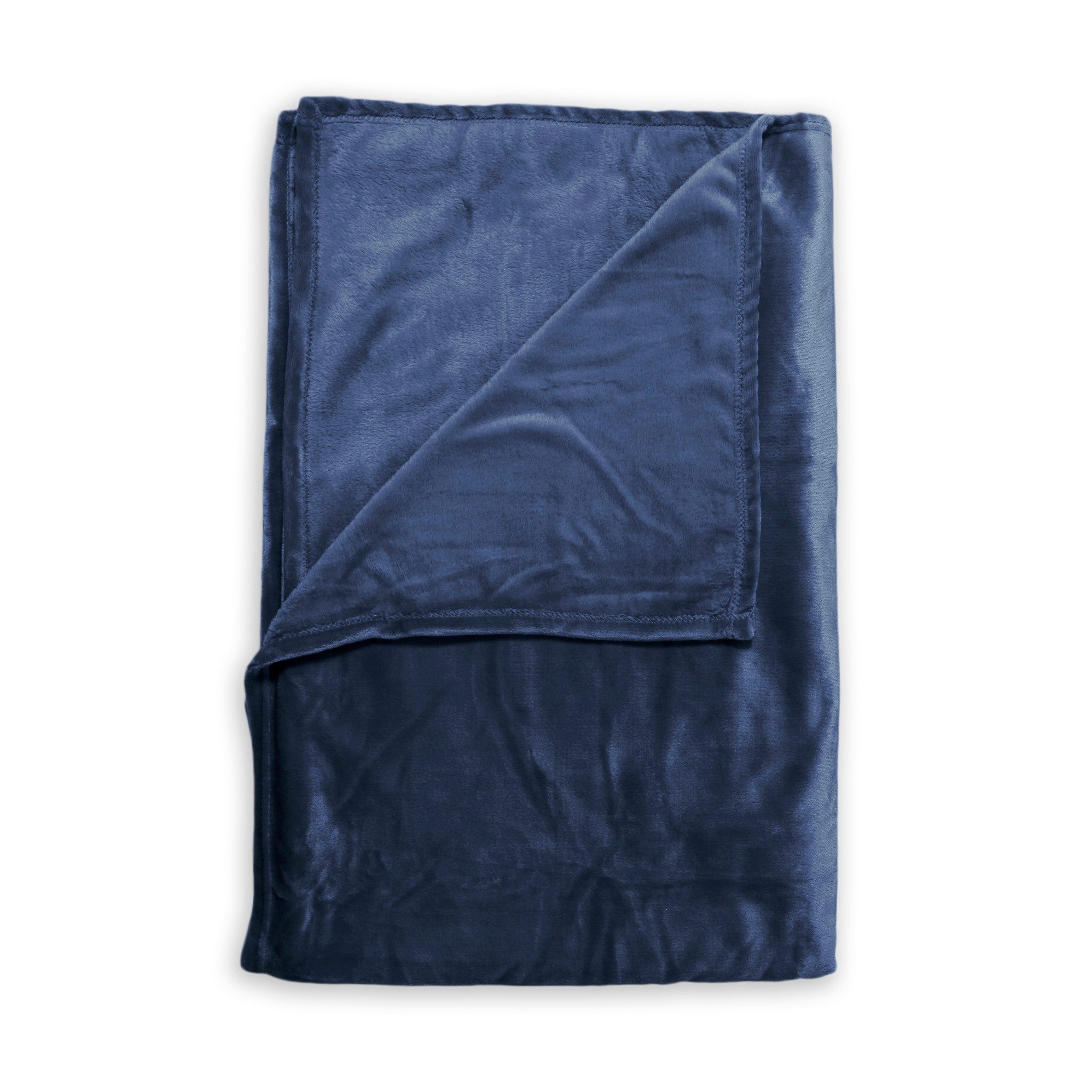 Wolldecke Cara Plaid 140x200 Indigo Blue 140x200, ZO HOME, Tagesdecke Kuscheldecke Decke Wohndecke