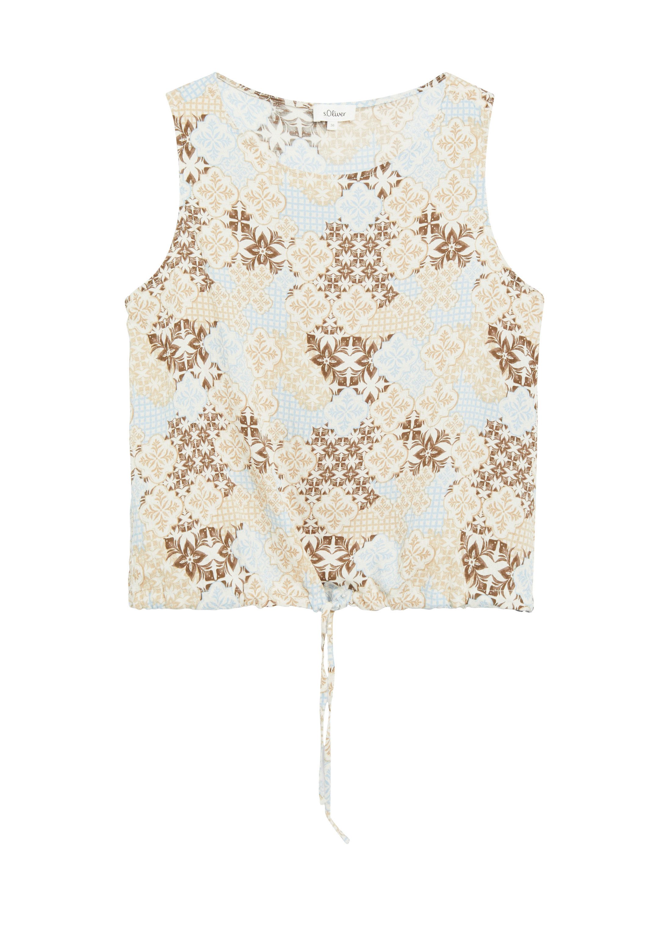 s.Oliver Blusentop Bluse Top aus Viskosemix mit regulierbarem Bund