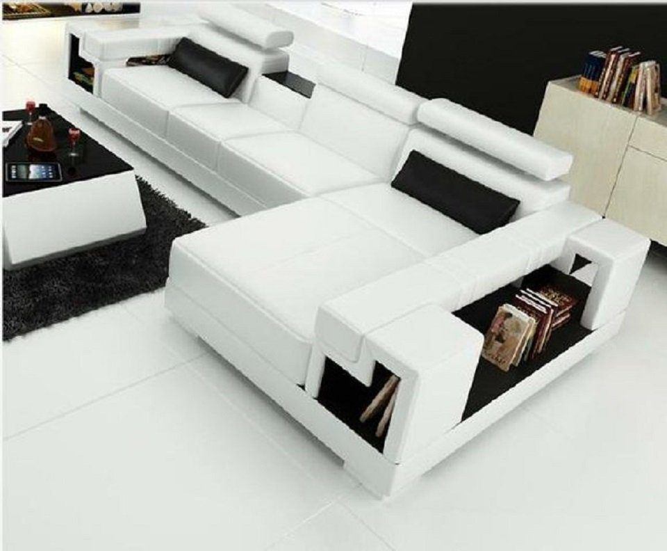 L Couch JVmoebel Sofa Sitz, in Ecksofa Form Made Polster Ecksofa Europe Ledersofa Wohnlandschaft