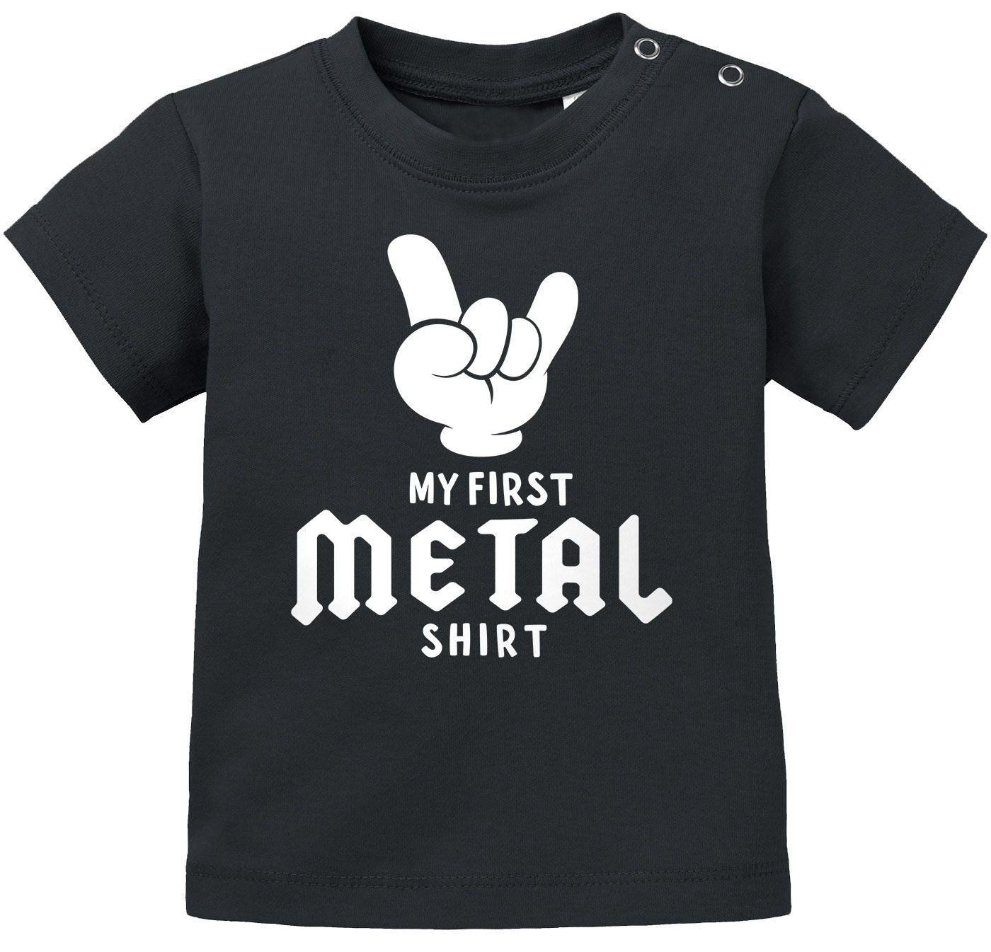 Print-Shirt Baby T-Shirt kurzarm Babyshirt My First Metal Shirt Hardrock Heavy