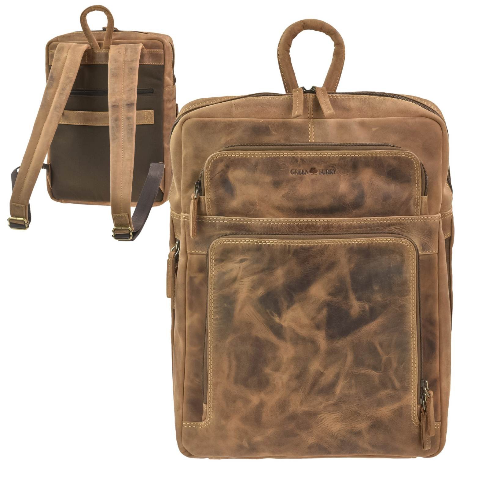 Notebookrucksack Vintage Leder Laptop Rucksack