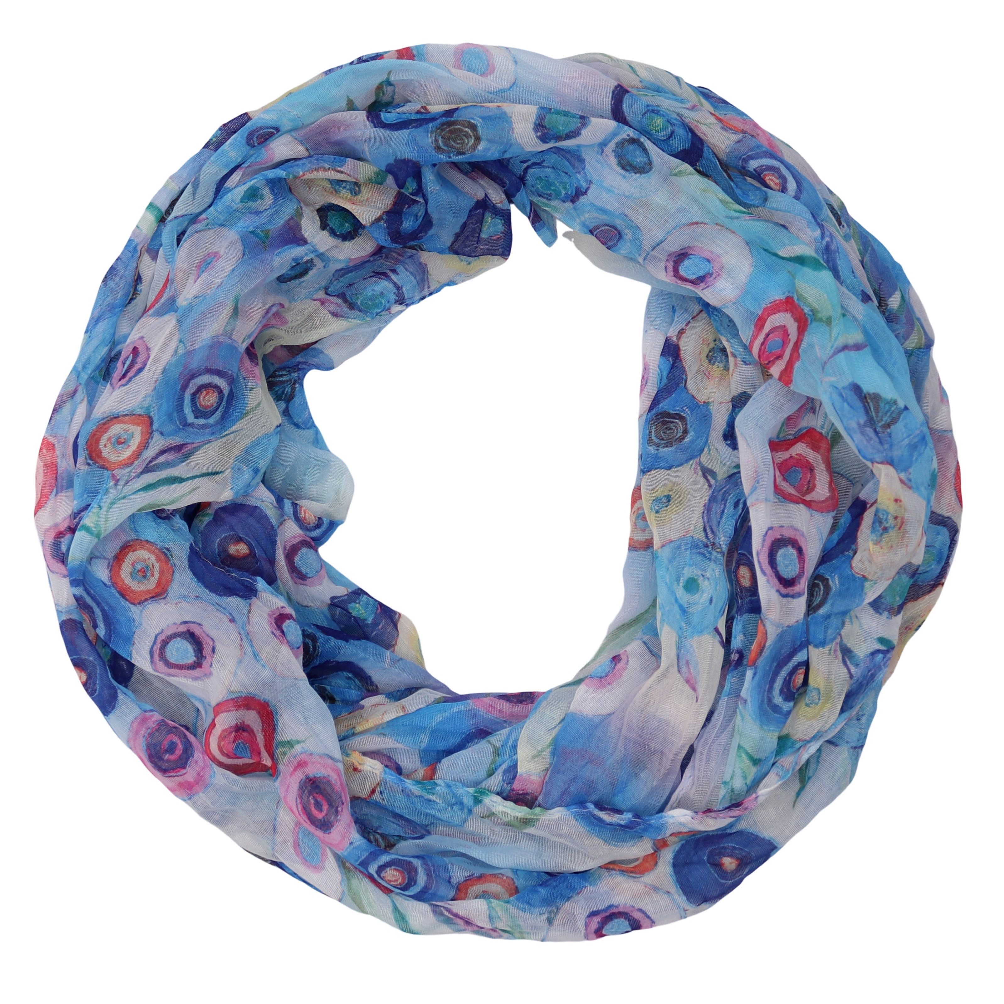 MIRROSI Loop Damen Schal mit Blümchen-Muster Weich, (zweimal um den Hals wickelbar, ca.45x75cm), Damen Halstuch ideal für Frühling, Sommer oder Herbst