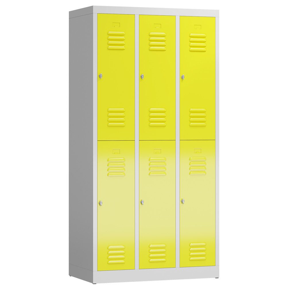 Steelboxx Spind Kleiderspind 6 Fächer 1800 x 900 x 500 mm (1-St) Komplett verschweißt und montiert, keine Montage erforderlich