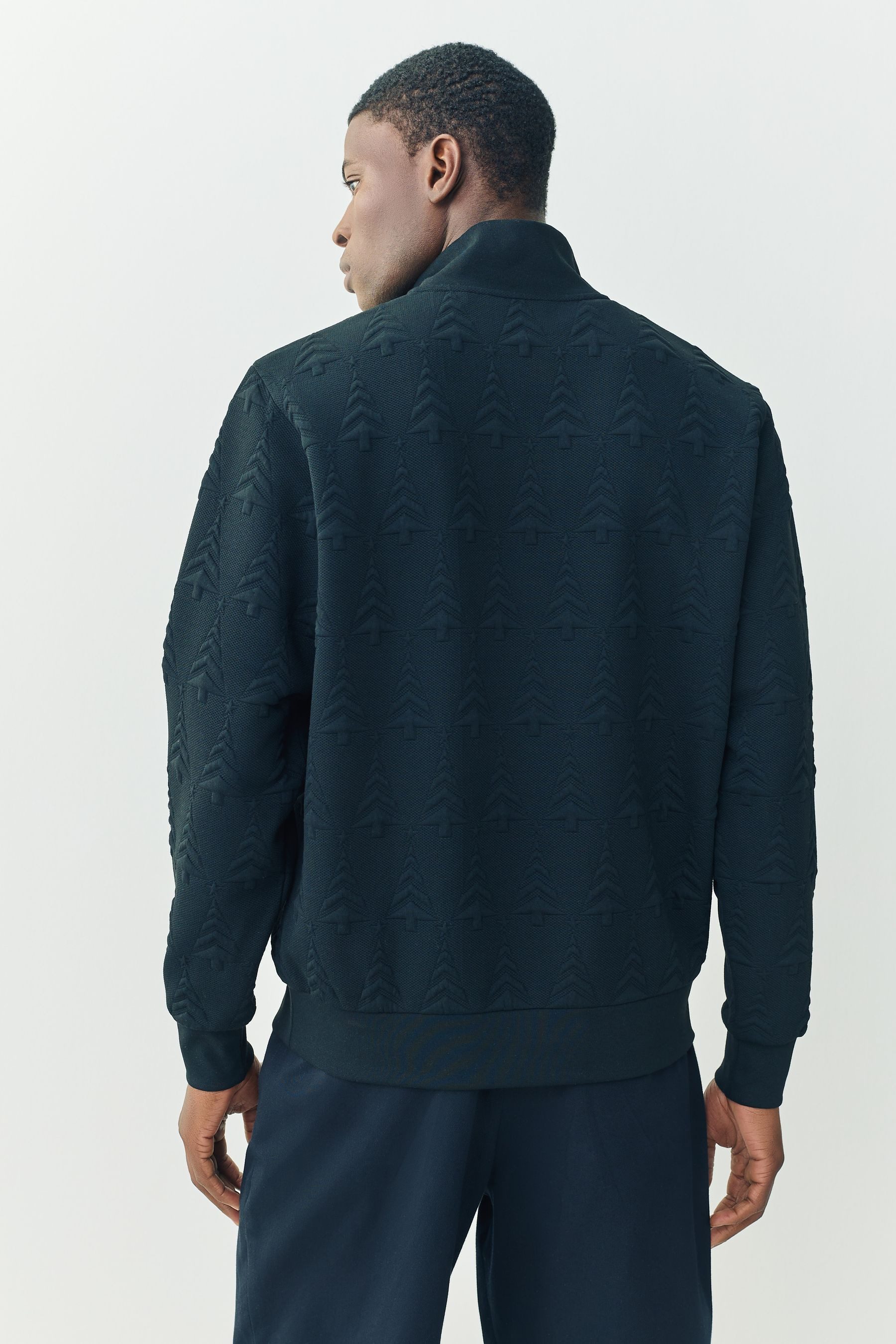 Next Sweater Jacquard-Pullover mit Reißverschlusskragen (1-tlg)