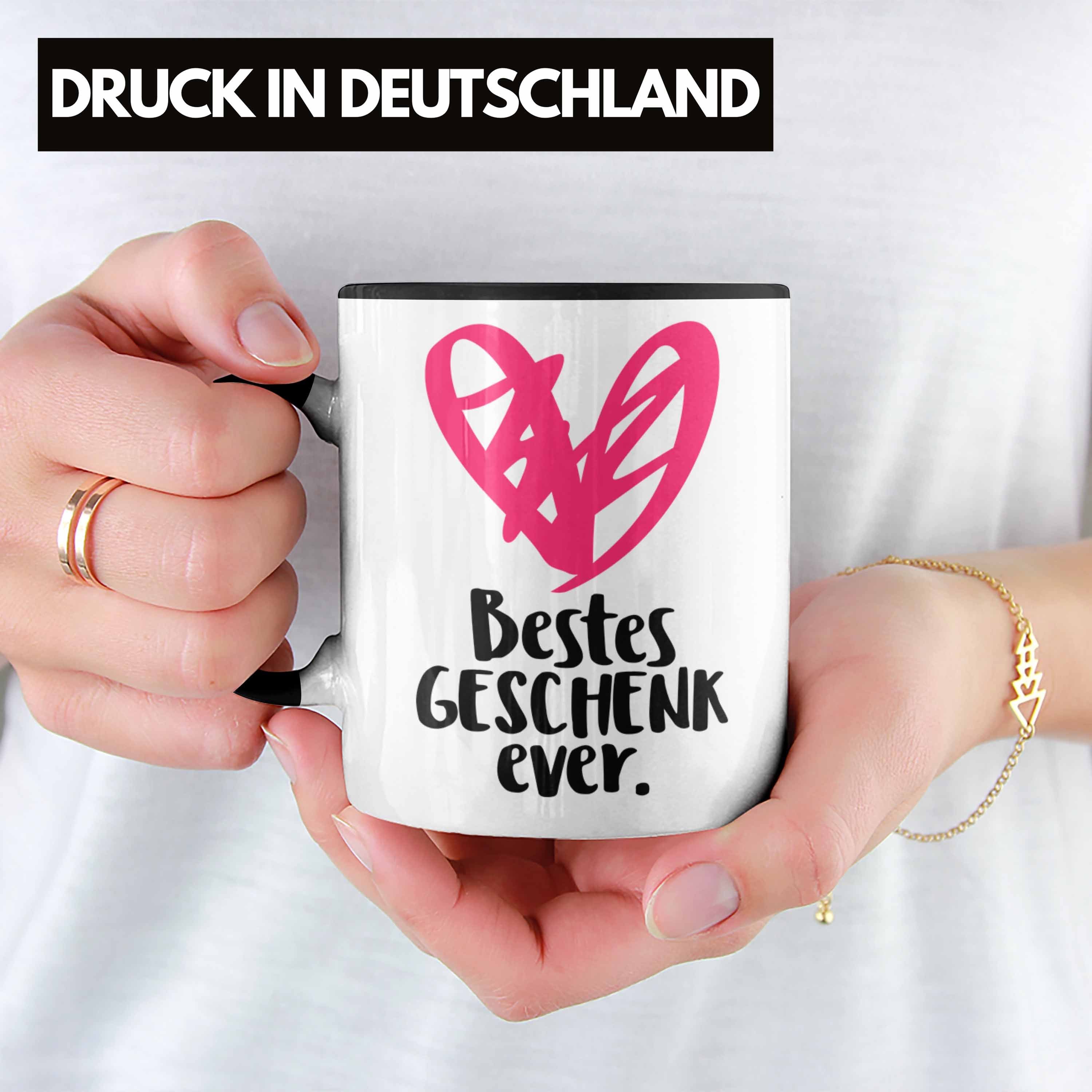 mit - Tasse Spruch für Kaffeetasse Trendation Tante Geschenkidee Schwester Wichtelgeschenk Frauen Schwarz Trendation Mama Lustige Tasse