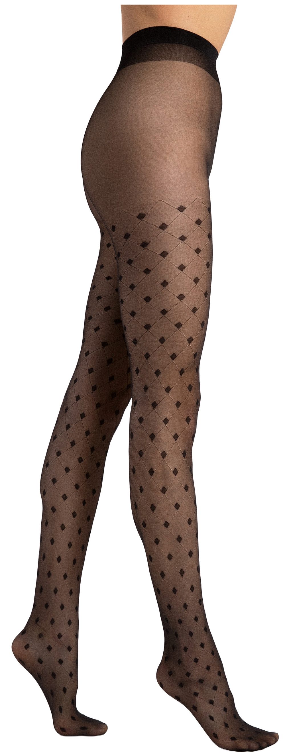 Fiore Feinstrumpfhose Tango Bravo (Packung 1 St. 1 Paar) Feinstumpfhose 15DEN feines diagonales Muster mit kleinen Rauten