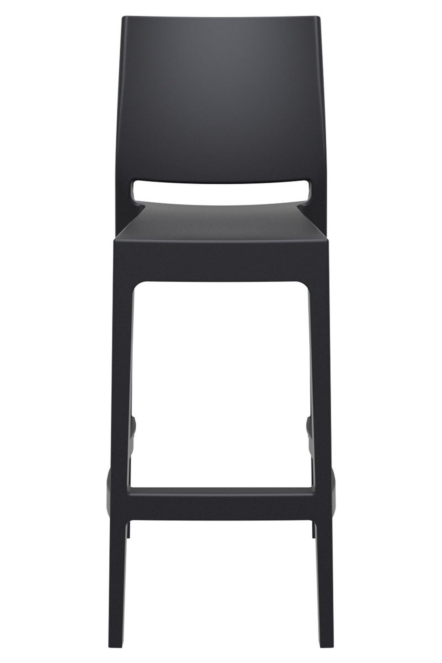 St., & Sitzfläche: Fußstütze Gestell Maya Barhocker Theke (Set, 2 - - Küche), Kunststoff Schwarz Kunststoff TPFLiving mit für angenehmer Hocker