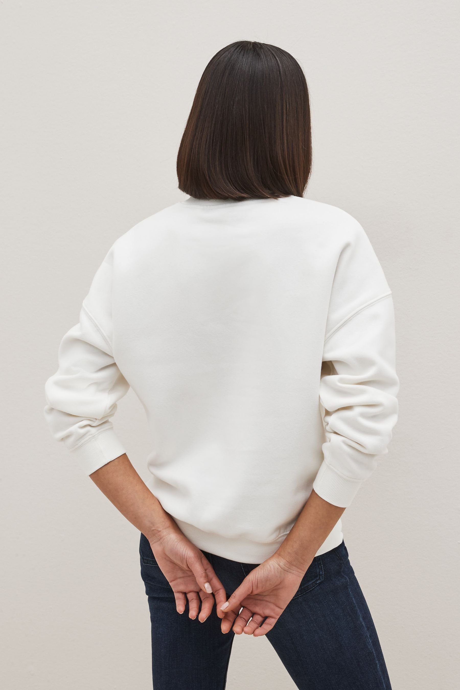 White Sweatshirt Ecru OCT HELD 3 (1-tlg) Next